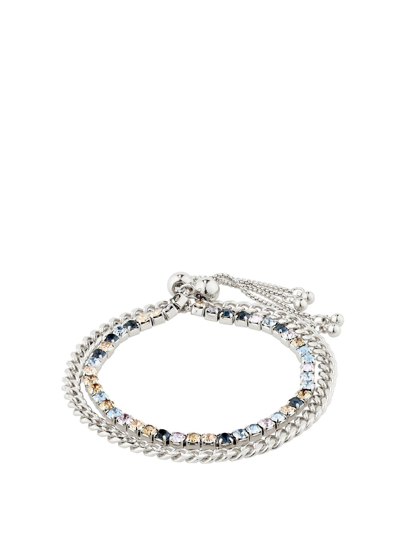 Product photograph of Pilgrim Reign Bracelet 2-in-1 Set Silver-plated from very.co.uk