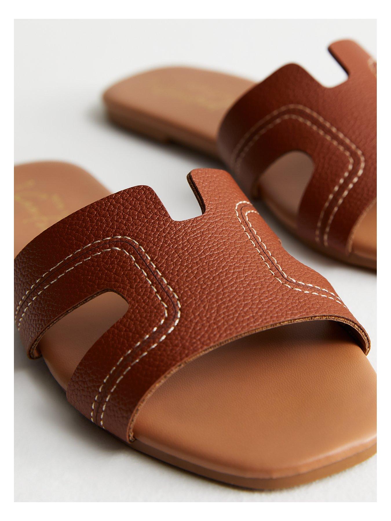 Tan Leather look Sliders