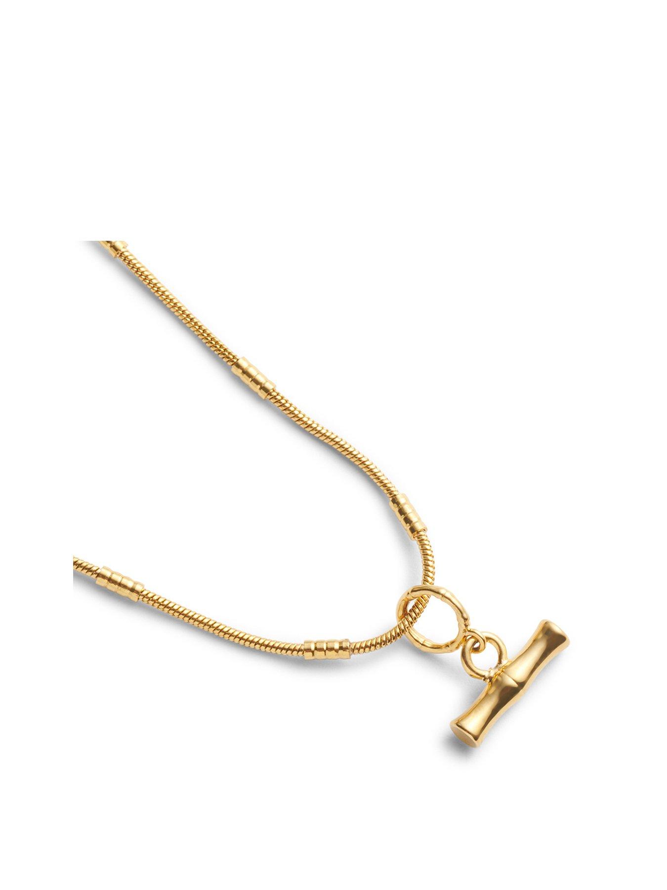 Product photograph of Katie Loxton Bamboo Necklace Gold Necklace 42cm from very.co.uk