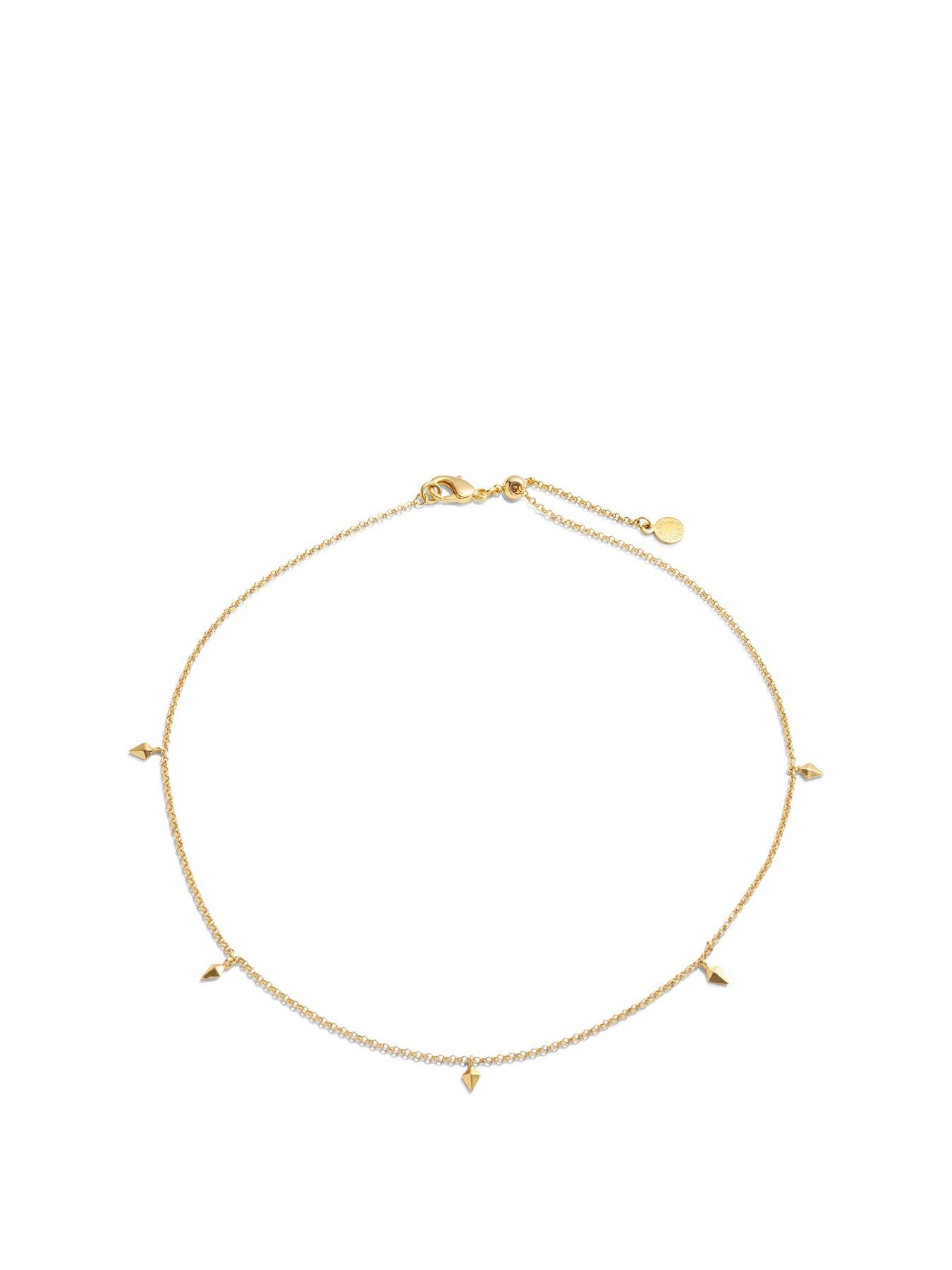 Product photograph of Katie Loxton Estee Choker Gold Necklace 40cm Total Length from very.co.uk