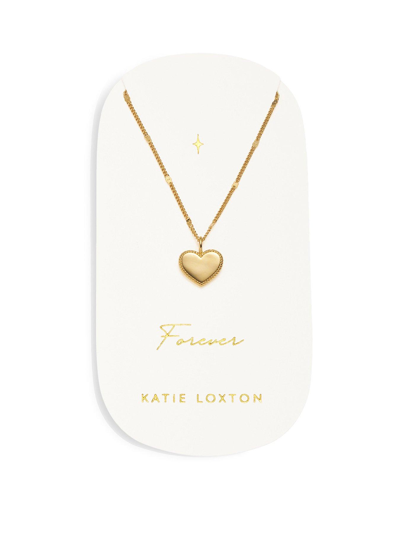 Product photograph of Katie Loxton Forever Waterproof Gold Heart Necklace from very.co.uk