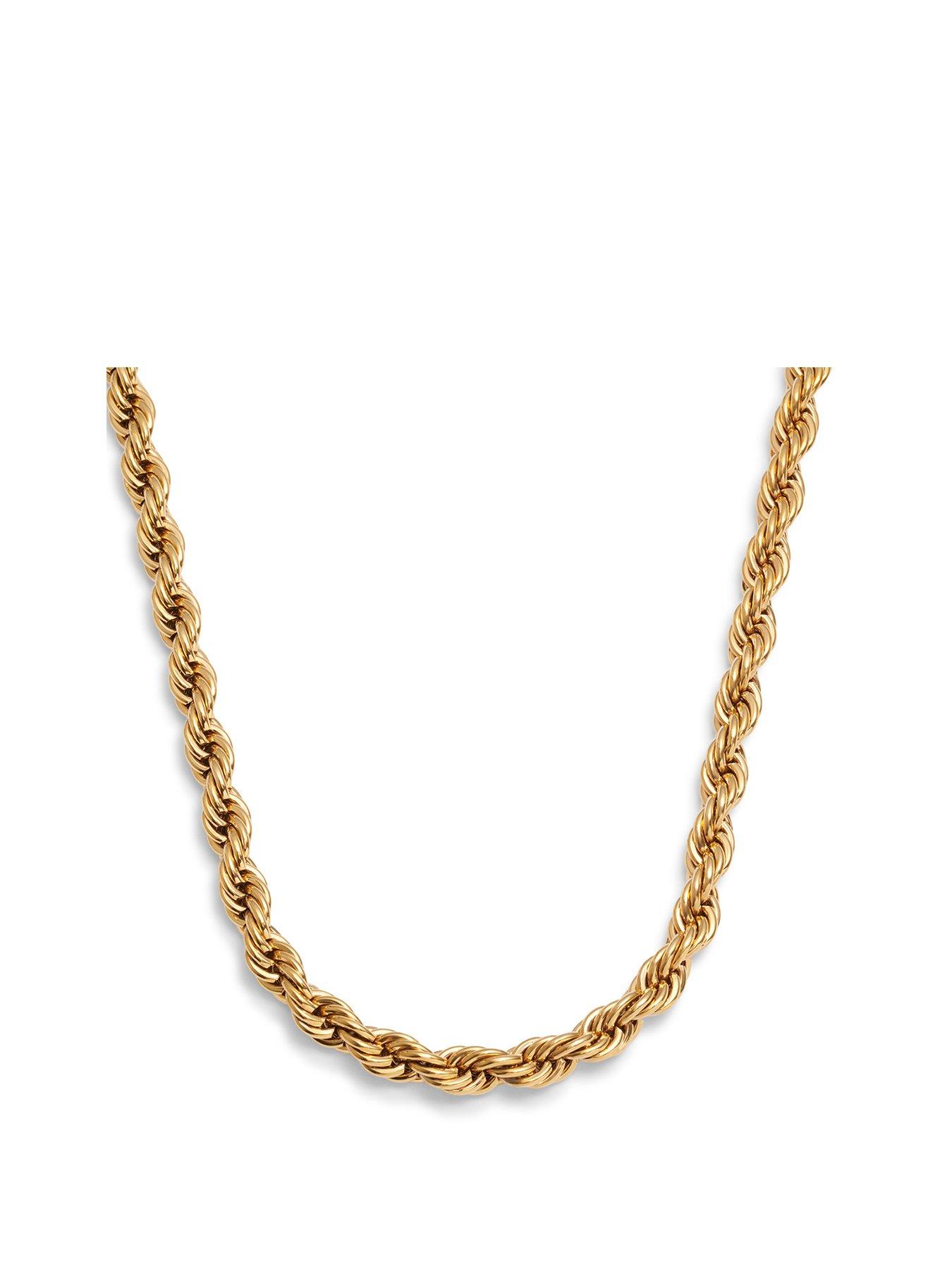 Product photograph of Katie Loxton Reine Waterproof Gold Rope Necklace from very.co.uk