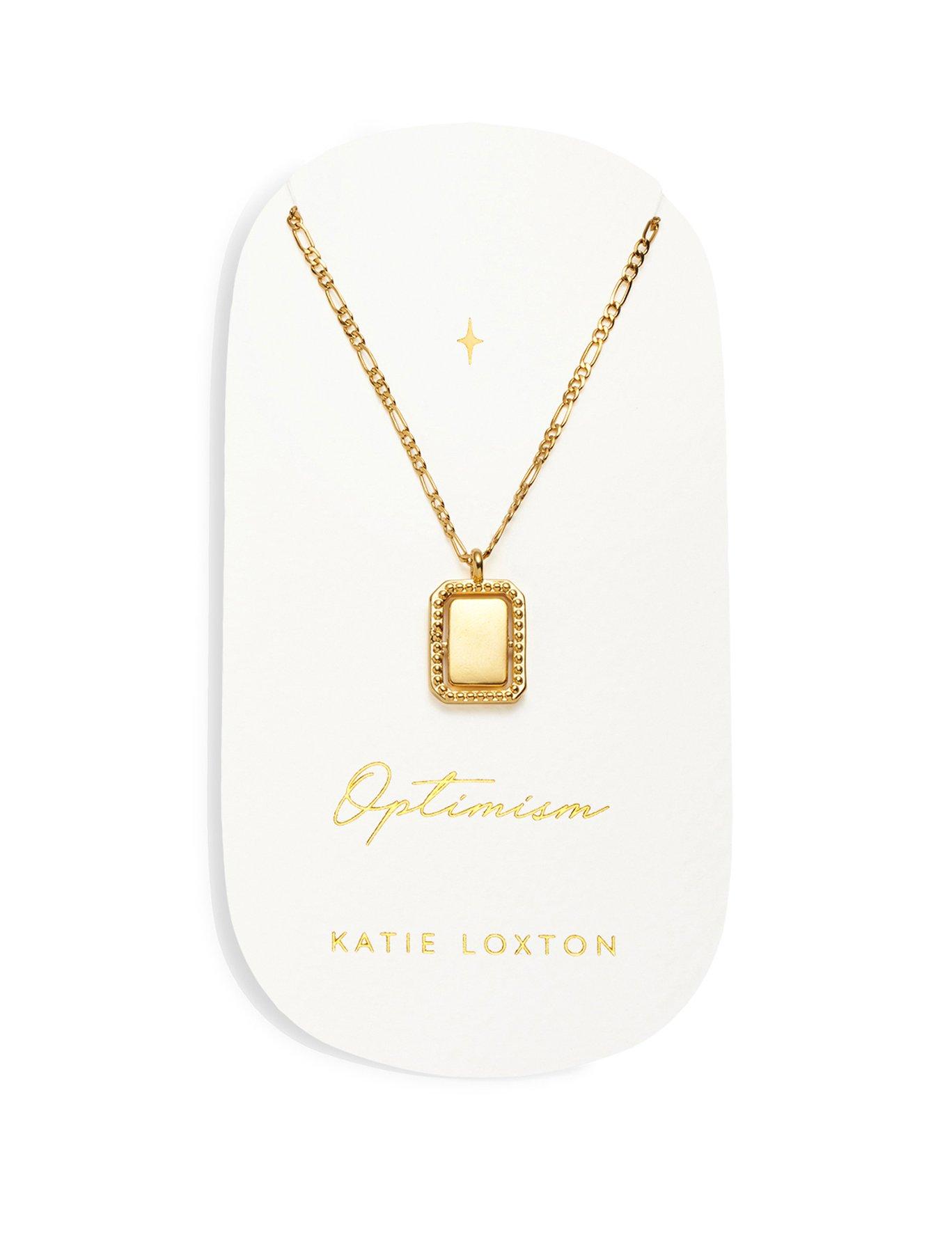 Product photograph of Katie Loxton Optimism Waterproof Gold Spinning Amulet Necklace from very.co.uk