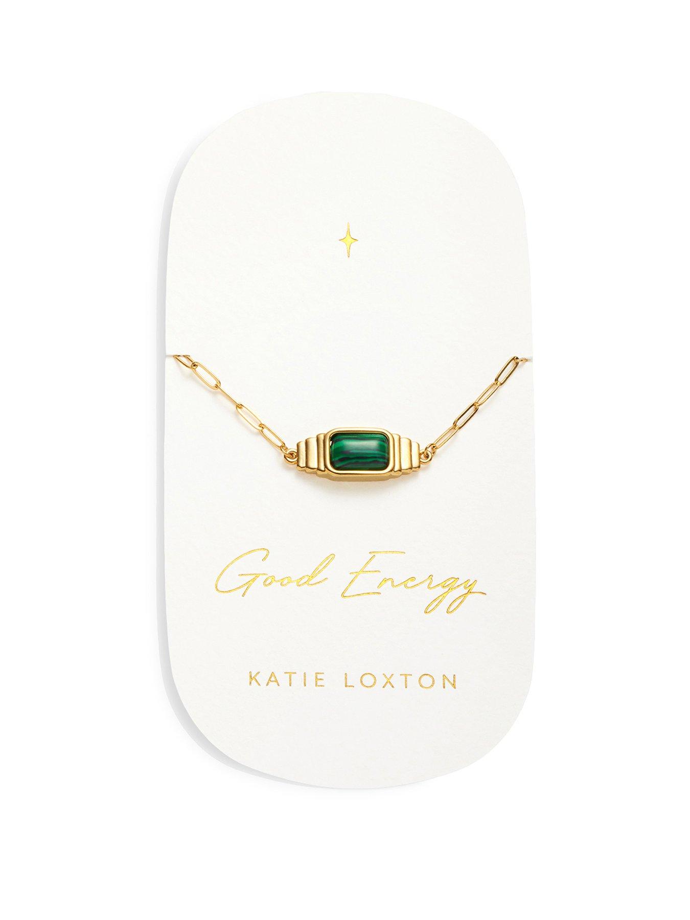 Product photograph of Katie Loxton Malachite Bracelet Gold Bracelet 18cm 3cm Extender from very.co.uk