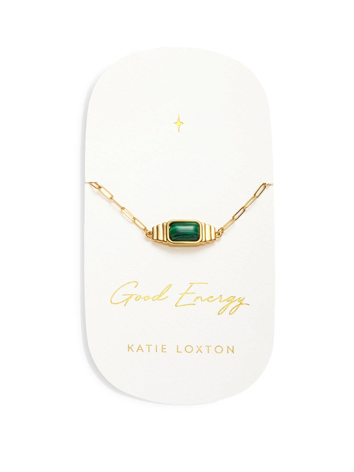 Product photograph of Katie Loxton Good Energy Waterproof Gold Bracelet from very.co.uk