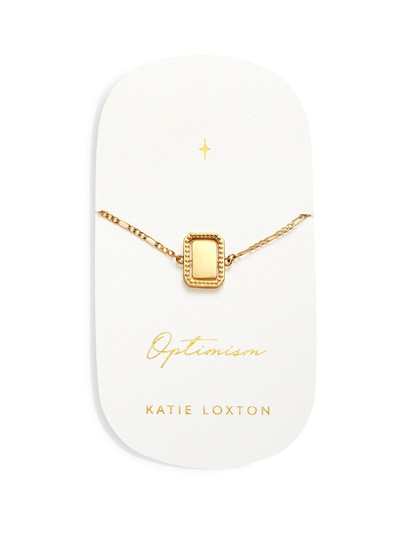 Product photograph of Katie Loxton Optimism Waterproof Gold Spinning Amulet Bracelet from very.co.uk
