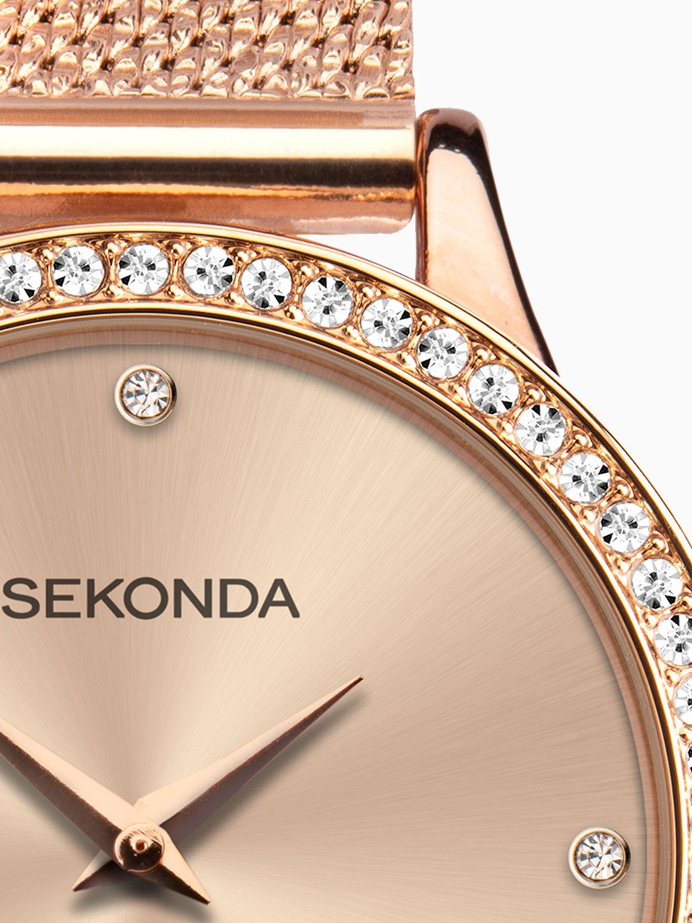 Sekonda navy and on sale rose gold watch