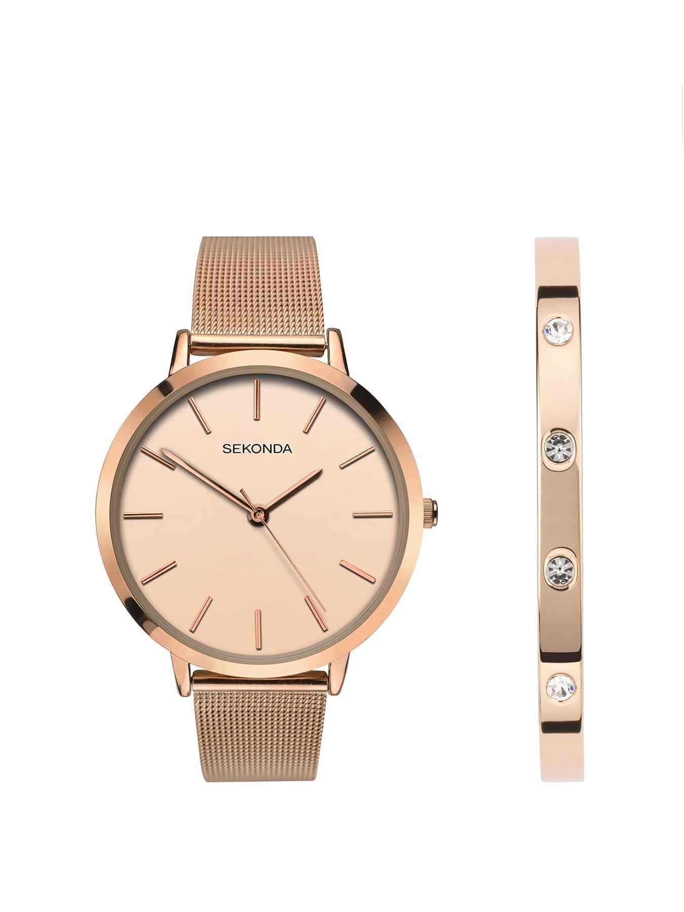 Sekonda Classic Gift Set Womens 38mm Analogue Watch with Rose Dial