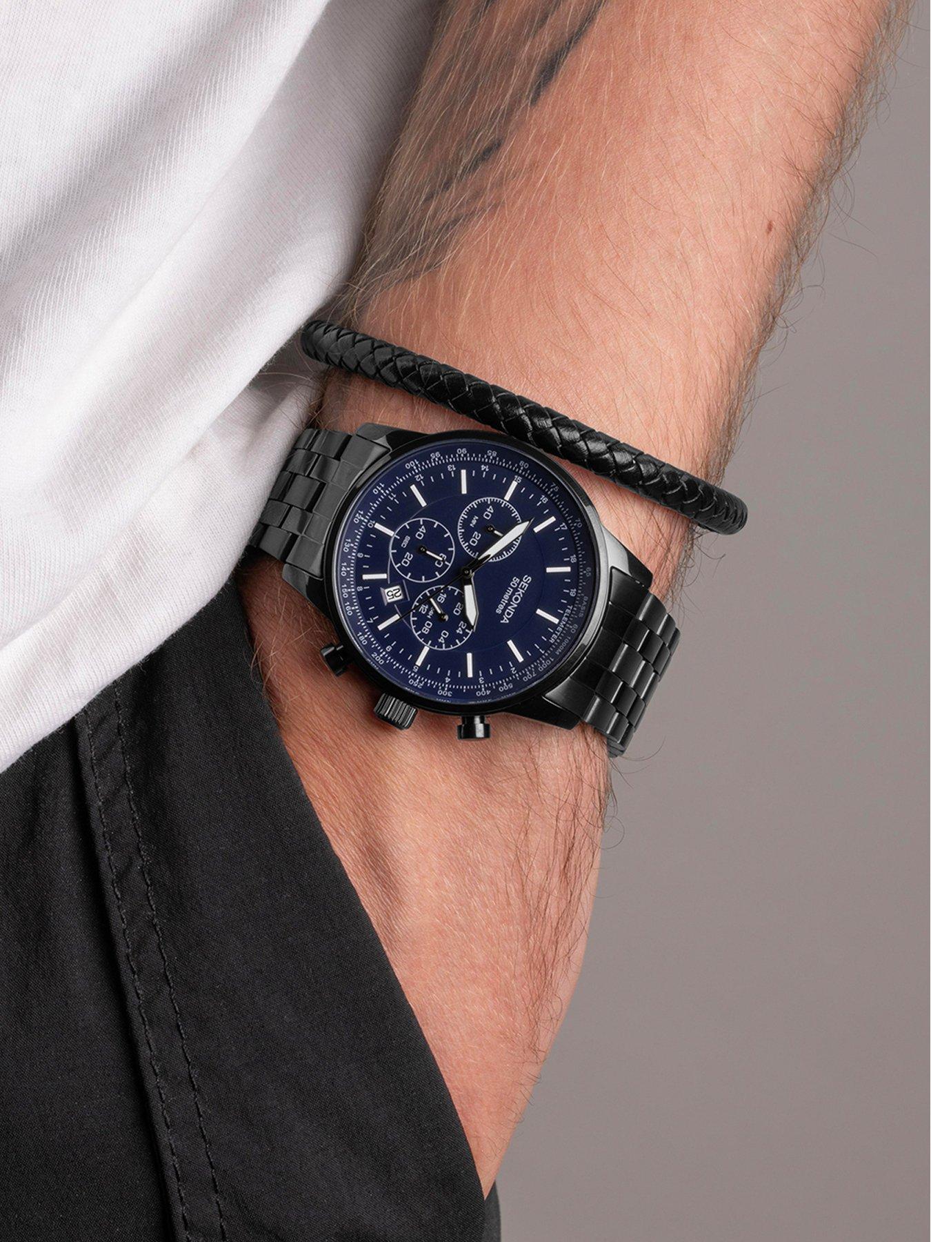 Sekonda black ion outlet gents watch