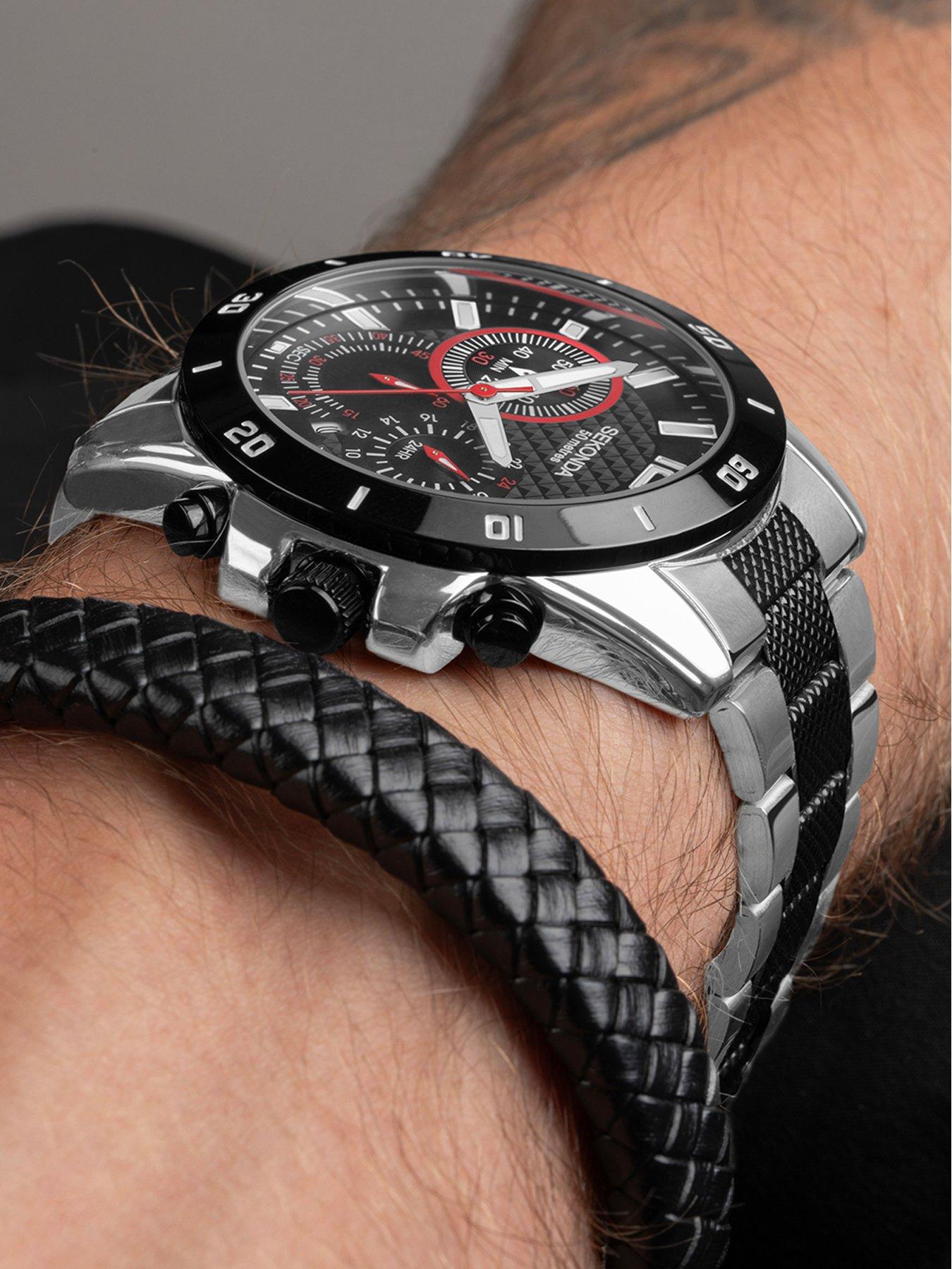 Sekonda black outlet ion gents watch