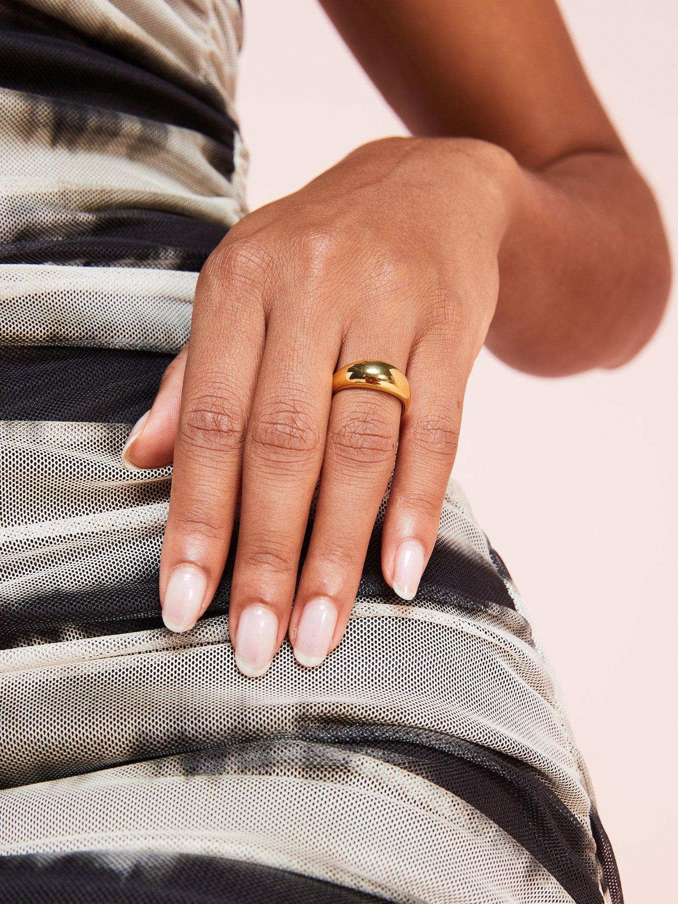 Product photograph of Katie Loxton Aura Waterproof Gold Ring from very.co.uk