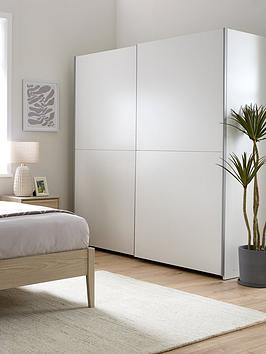 Product photograph of Very Home Nico 190 Cm 2 Door Sliding Wardrobe - White from very.co.uk