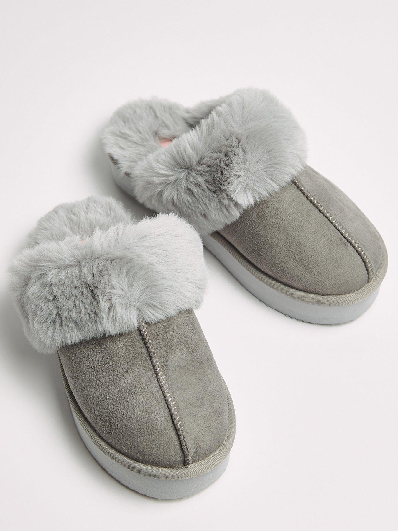 boux avenue grey slippers