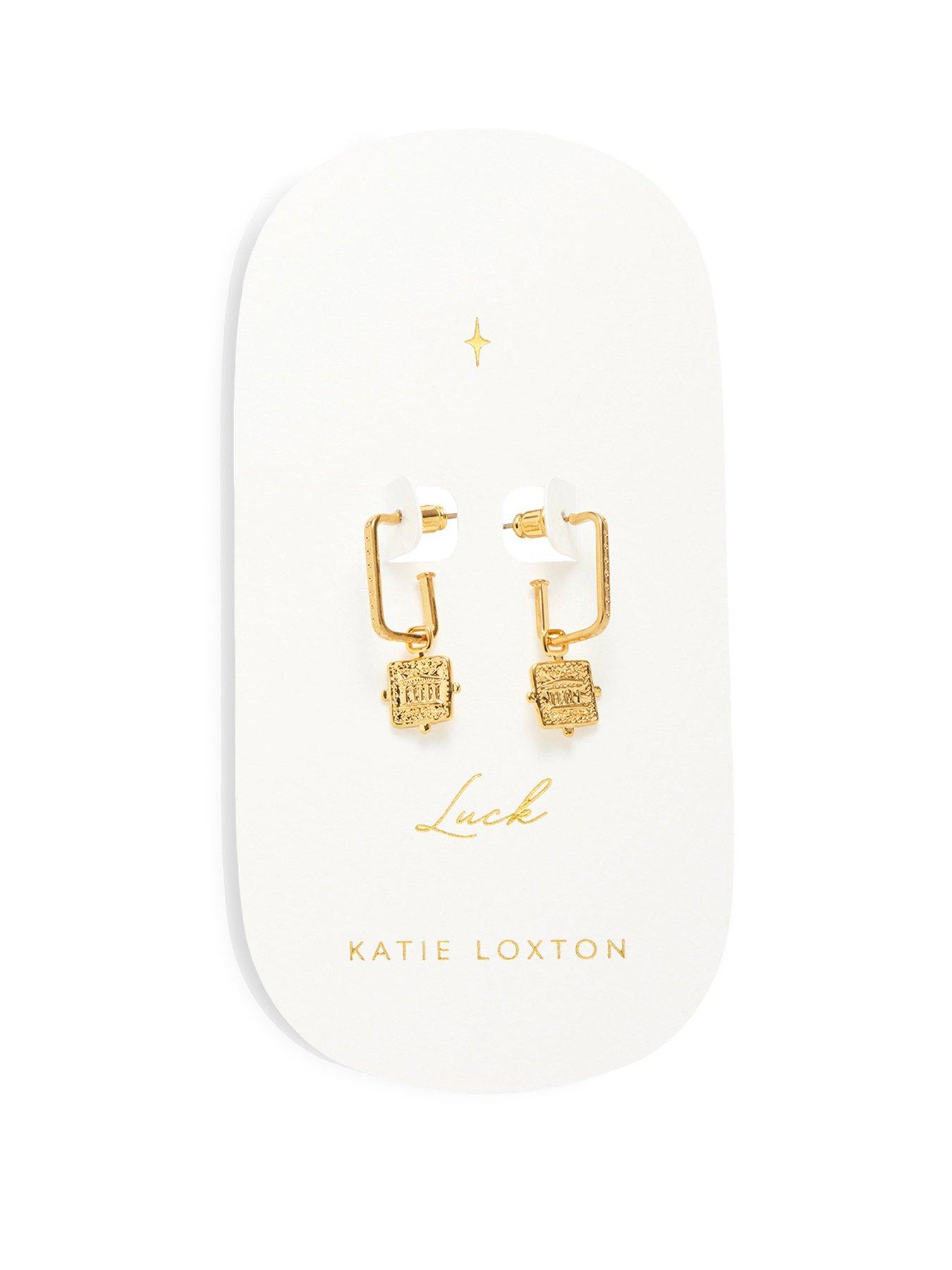 Product photograph of Katie Loxton Antique Coin Hoops Gold Earrings 1 3cm X 1 4cm X 0 2cm from very.co.uk