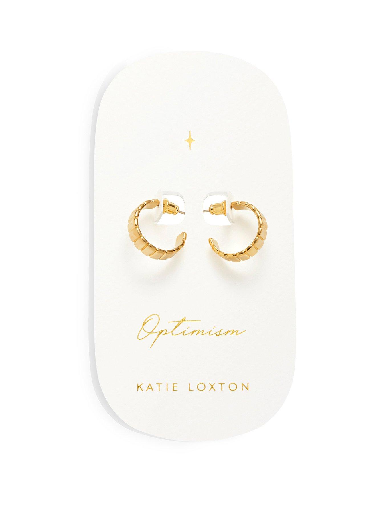 Product photograph of Katie Loxton Aurelia Waterproof Gold Hoop Earrings from very.co.uk