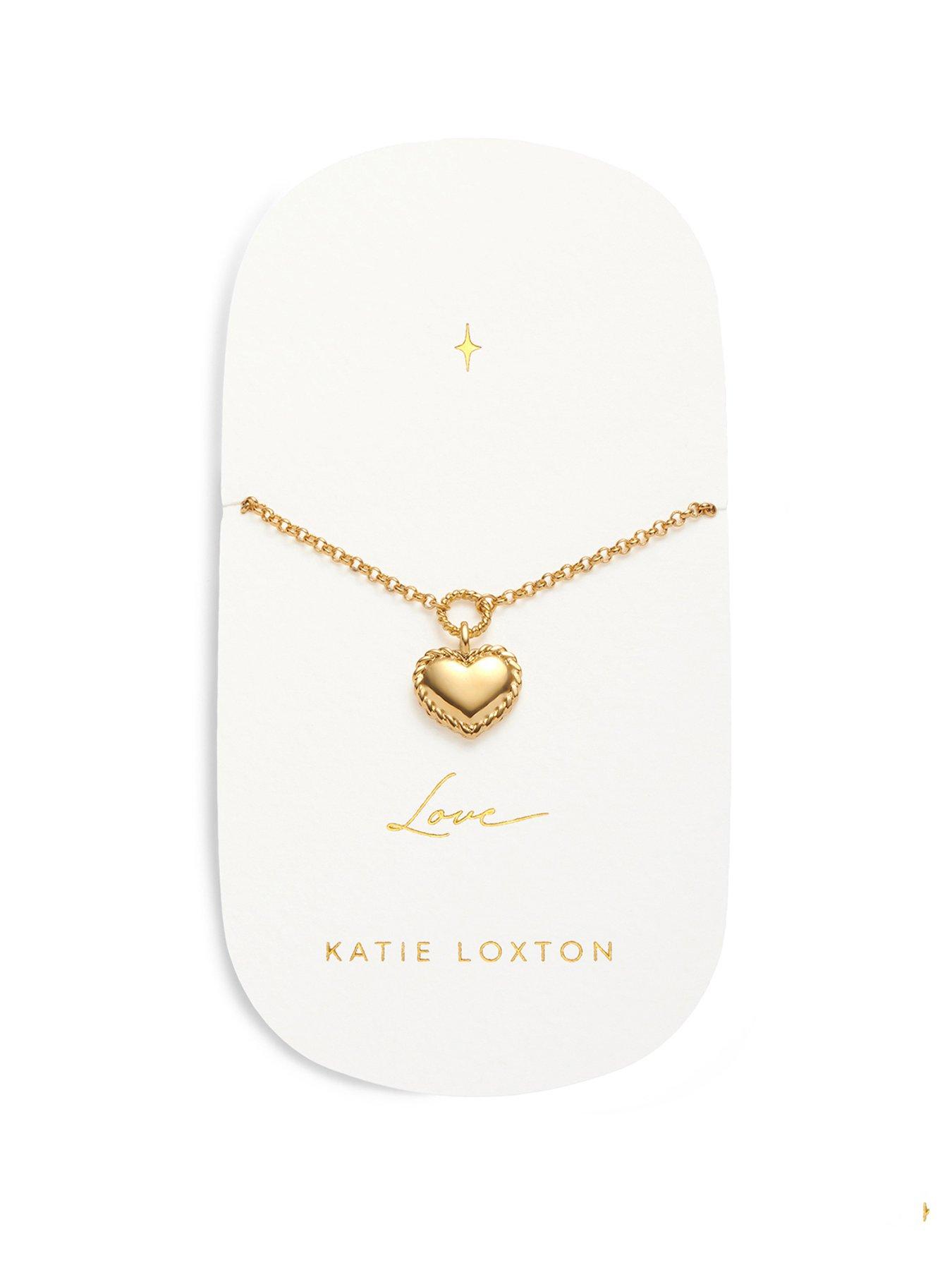 Product photograph of Katie Loxton Love Heart Bracelet Gold Bracelet 18cm 3cm Extender from very.co.uk