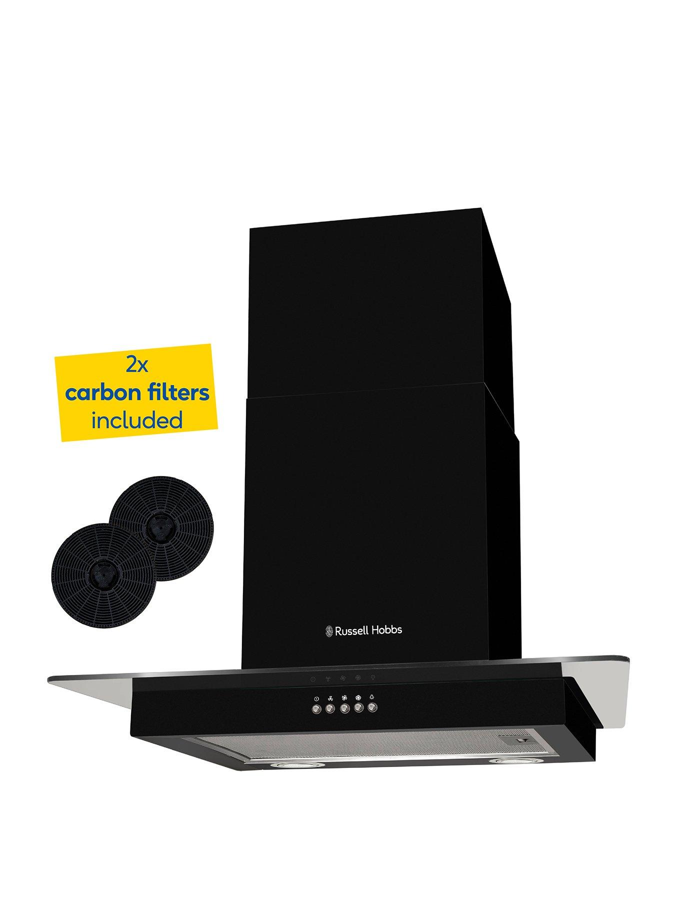 undefined RHFGCH601B 60cm Flat Chimney Cooker Hood