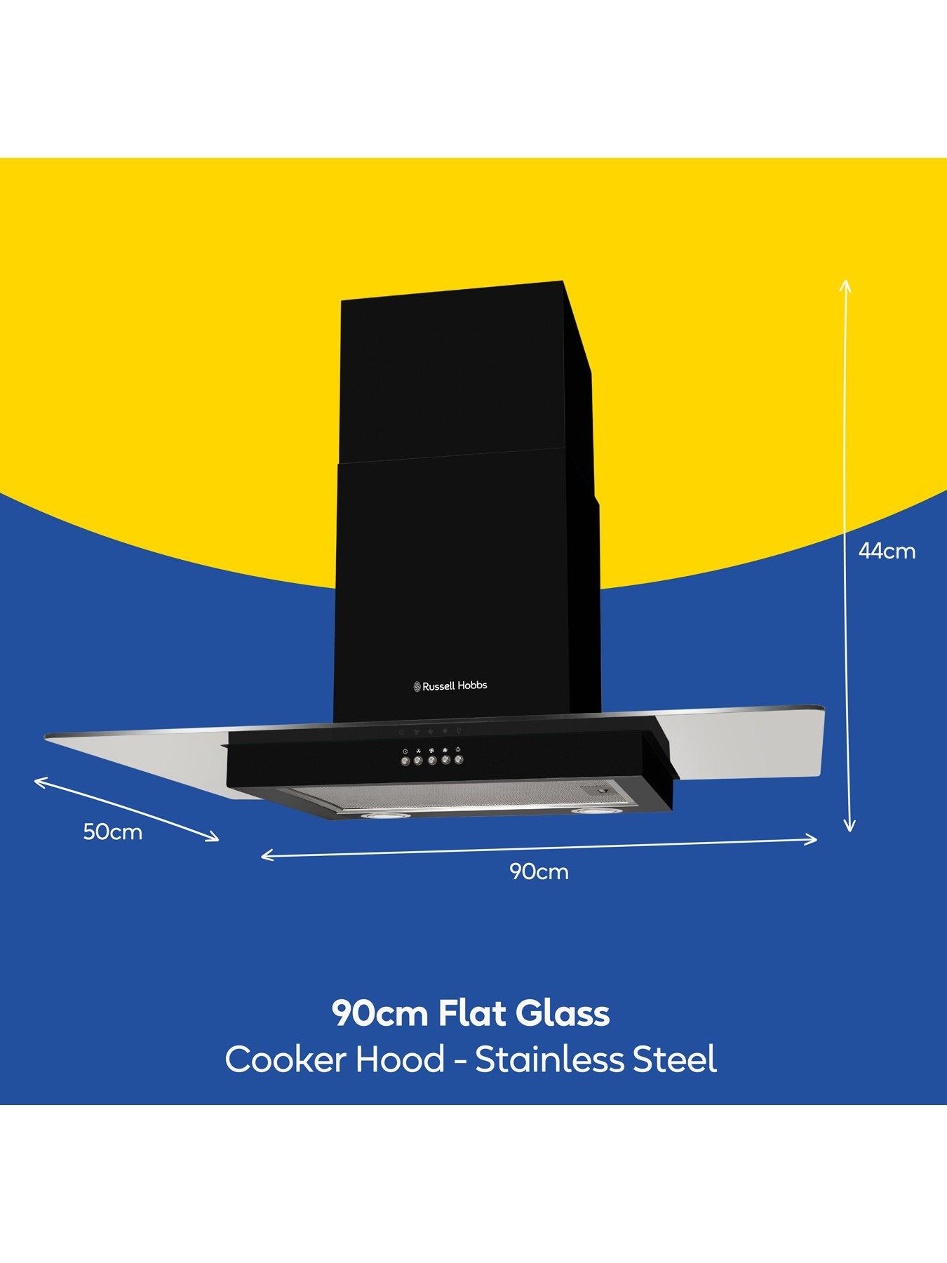 Russell Hobbs RHFGCH901B 90cm Flat Chimney Cooker Hood very.co.uk