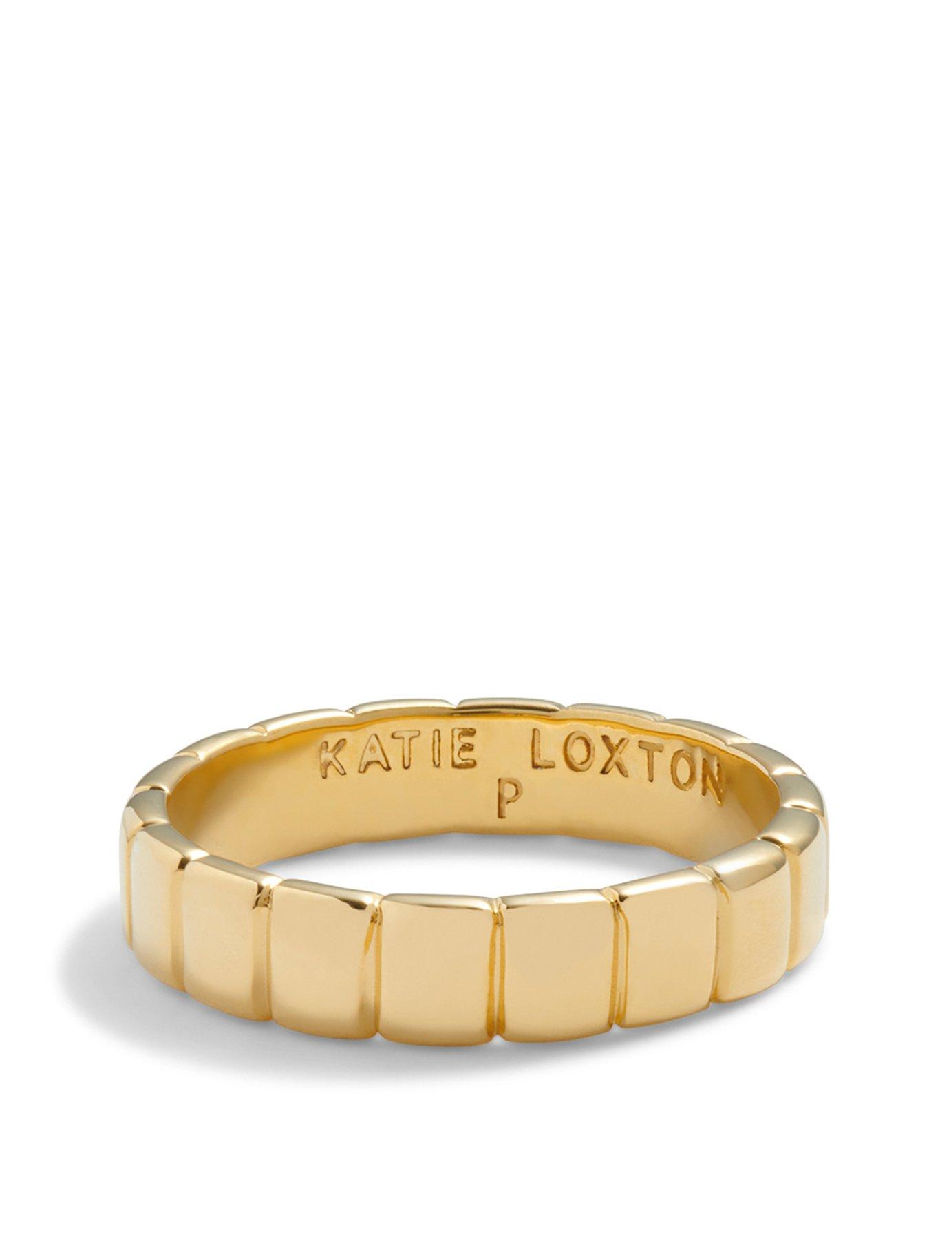 Product photograph of Katie Loxton Amulet Skinny Ring Gold Ring from very.co.uk