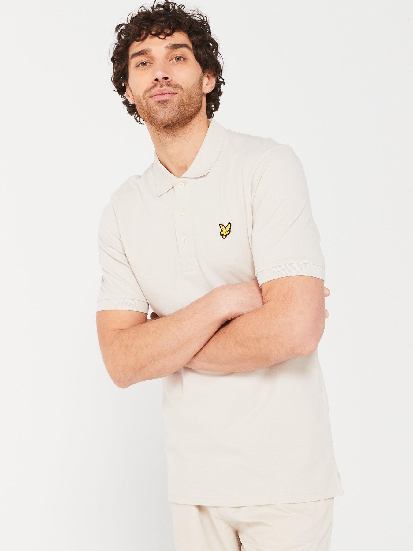 lyle & scott plain polo shirt - beige