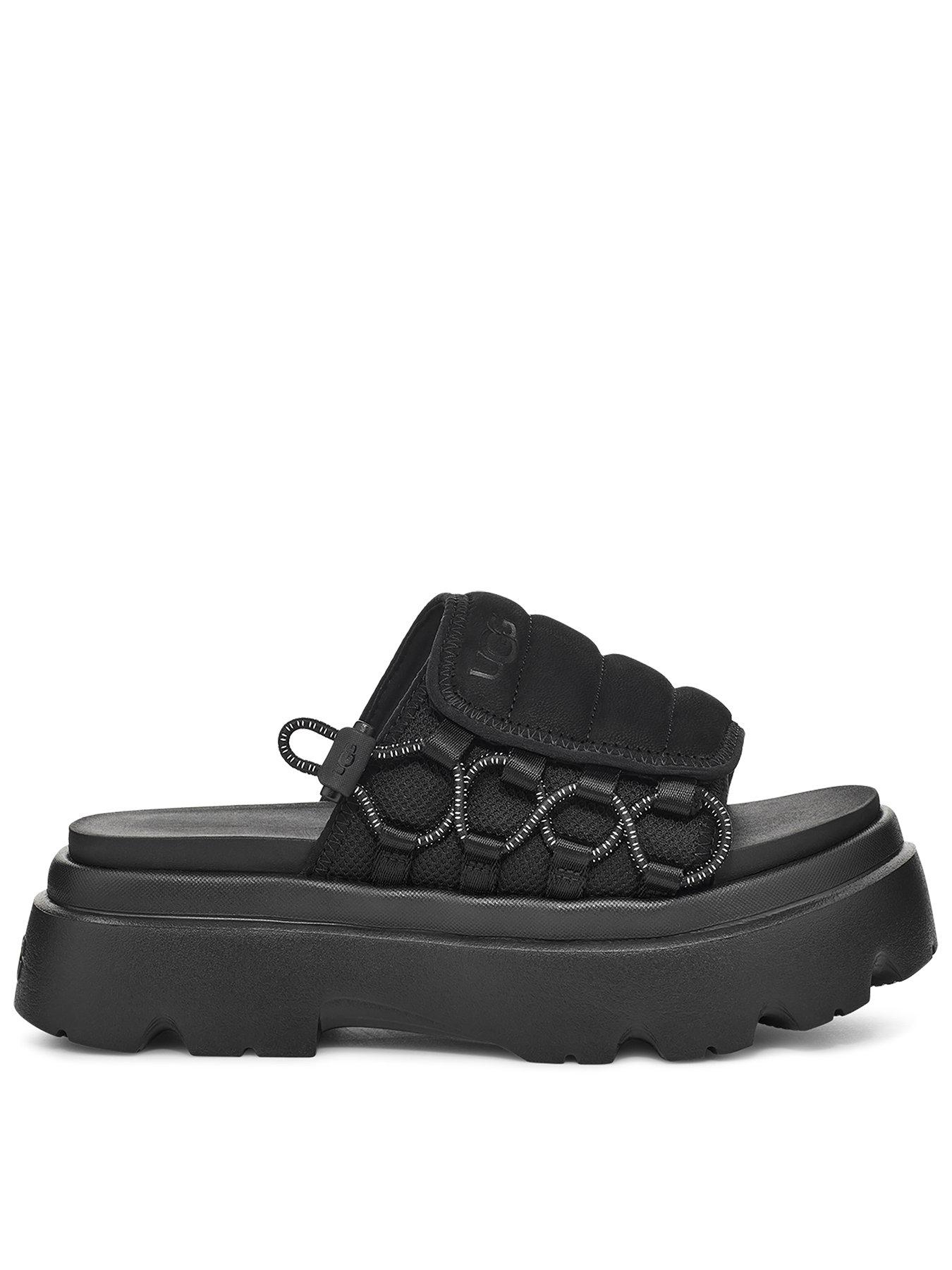 UGG Callie Black Sandal, Black, Size 5, Women