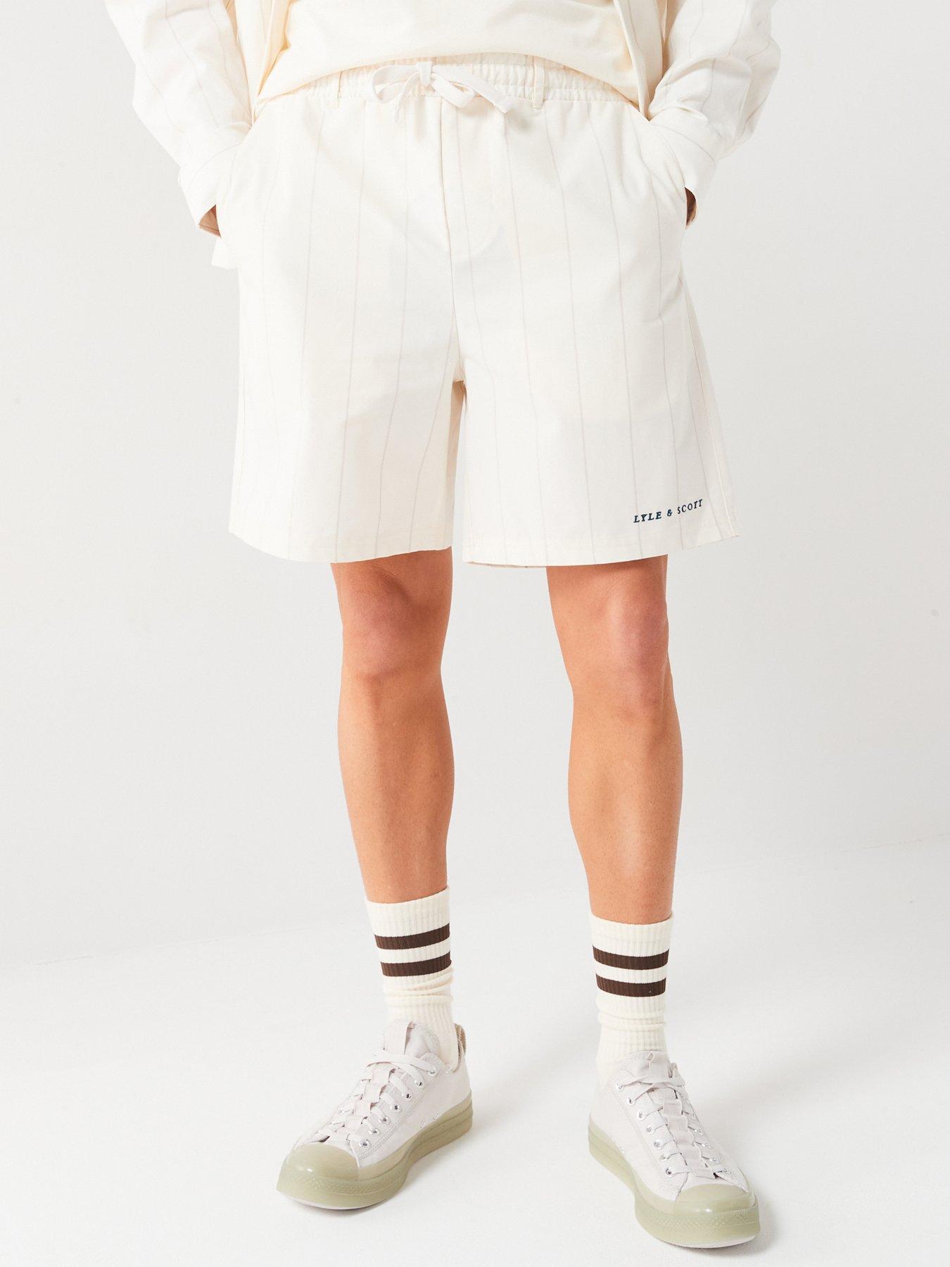 lyle & scott pinstripe shorts - off white