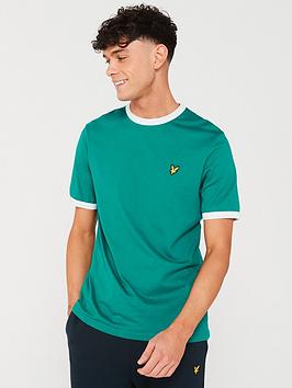 lyle & scott regular fit short sleeve ringer t-shirt - green