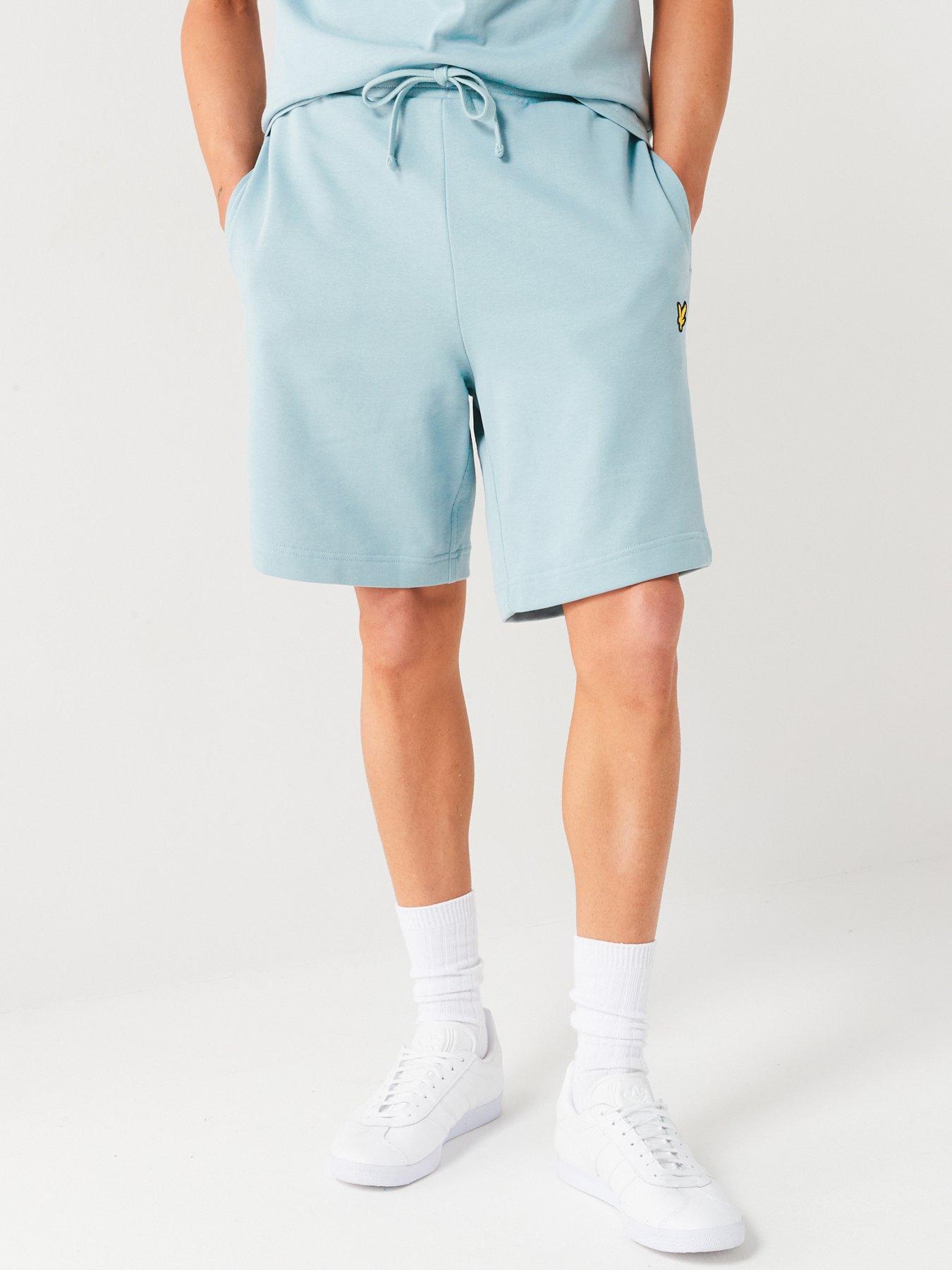 lyle & scott jersey sweat shorts - light blue