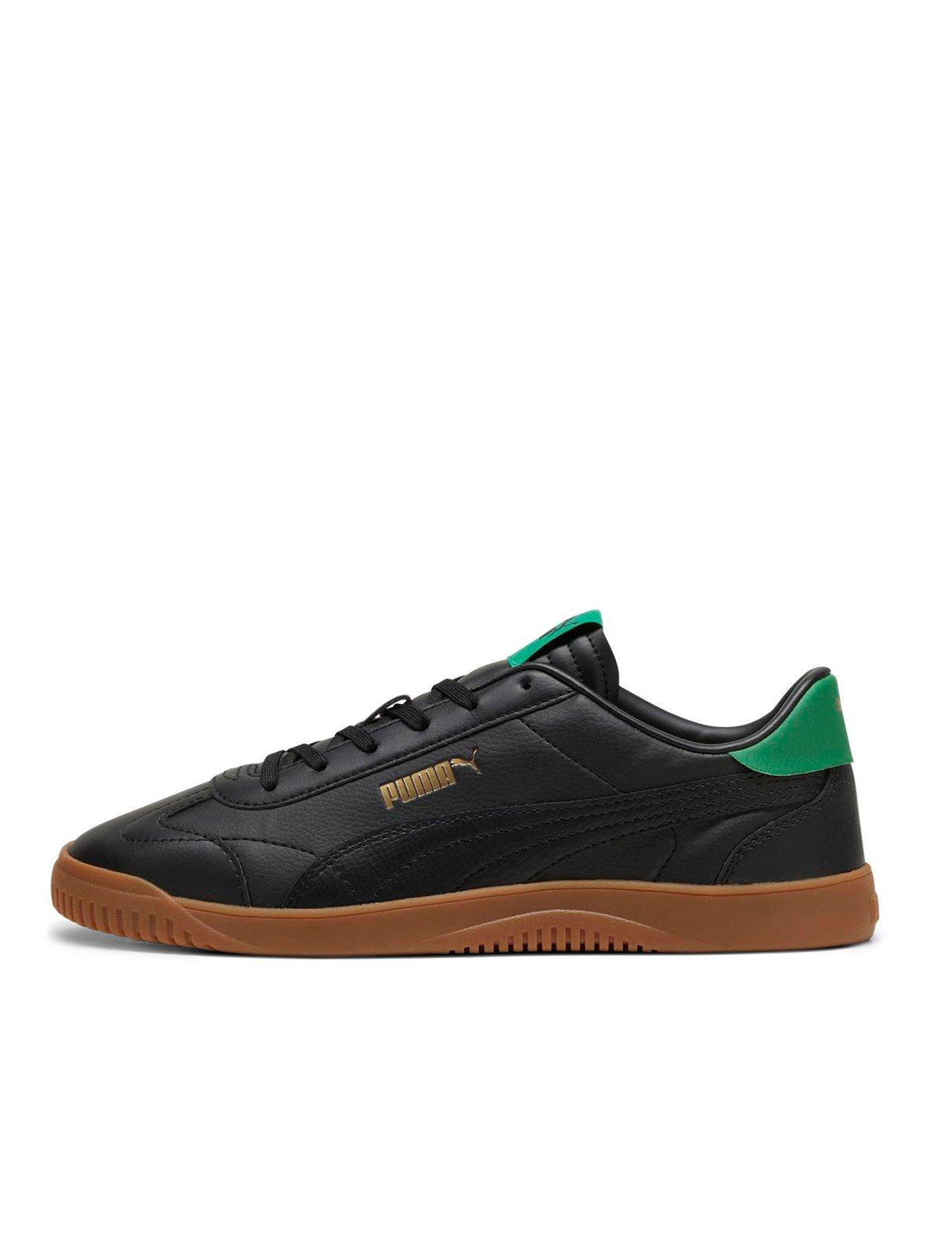 Puma mens cheap black leather trainers