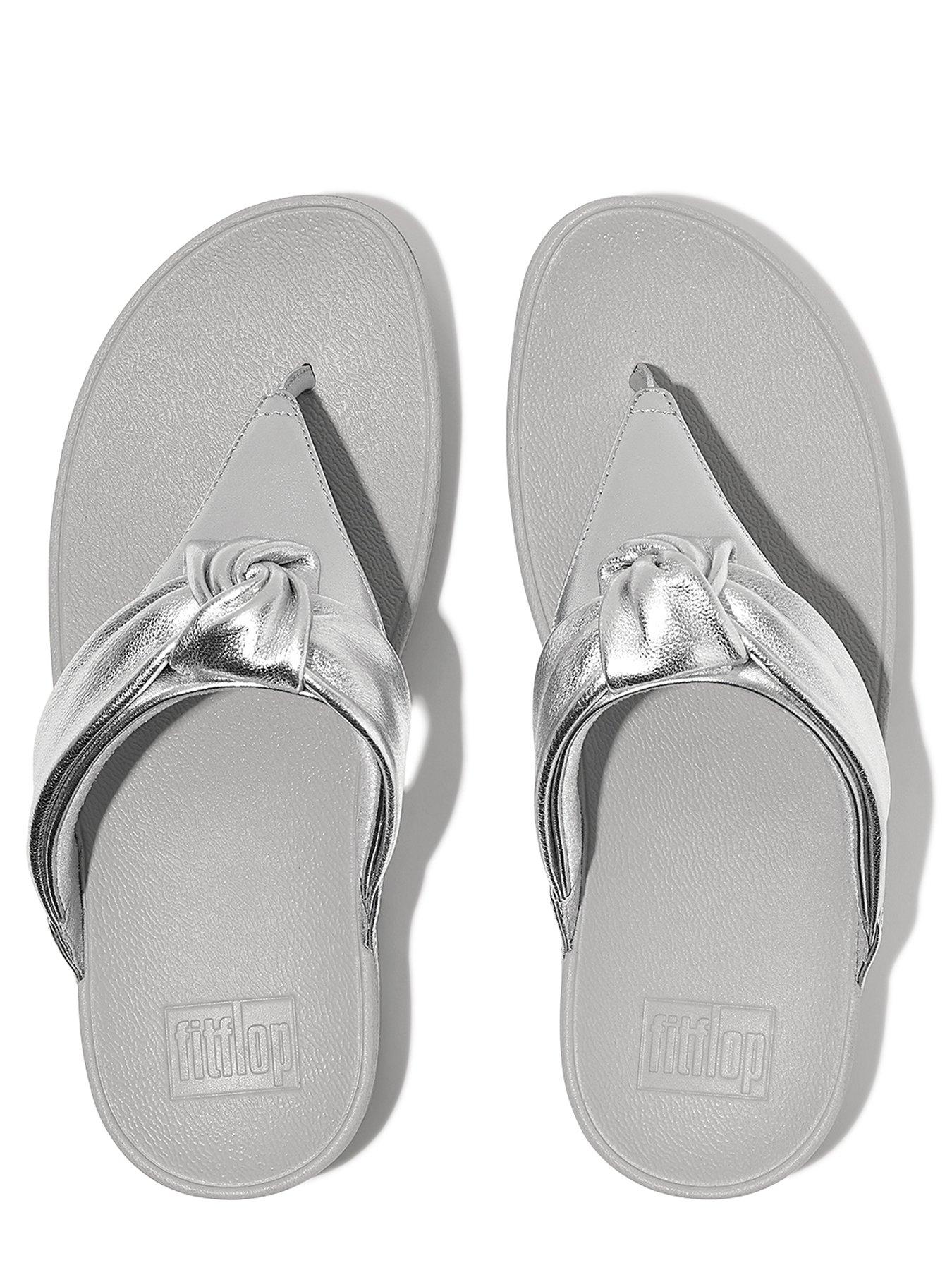 Silver fitflops on sale