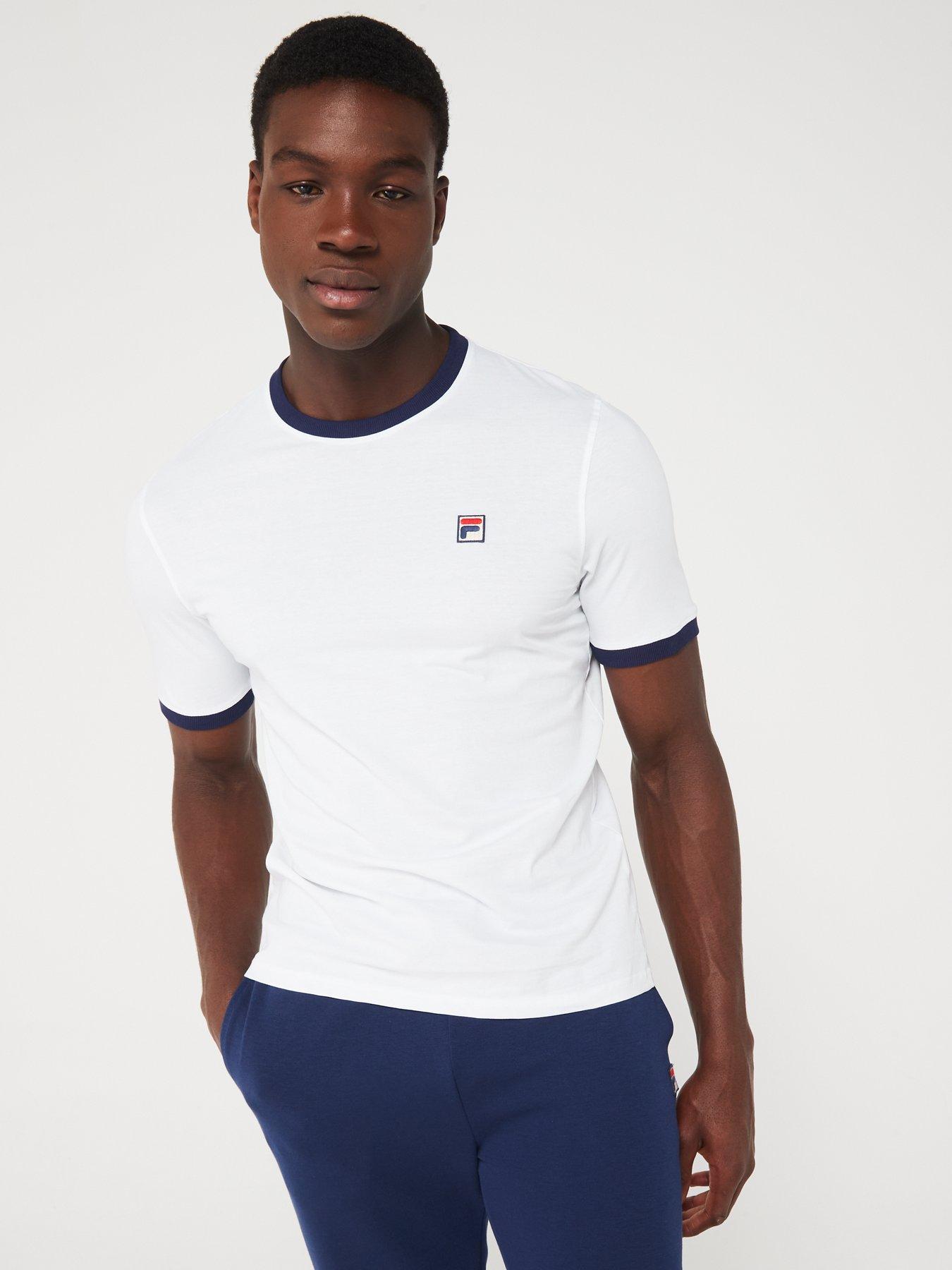 Fila Mens Essential Ringer Tee - White/navy | Very.co.uk