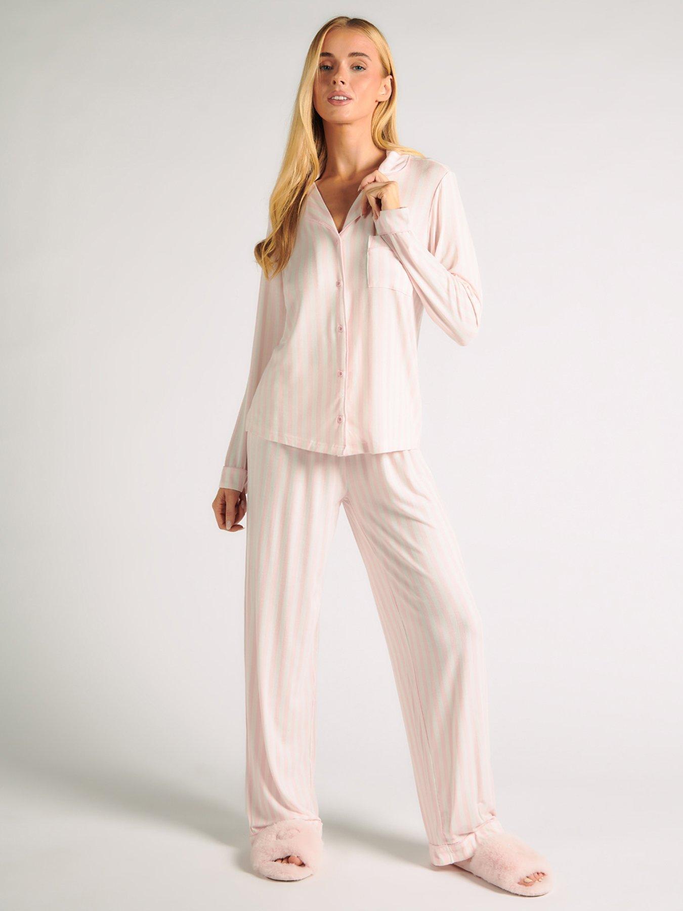 Boux Avenue Premium Modal Jersey Pink Stripe Pyjamas Pink Uk