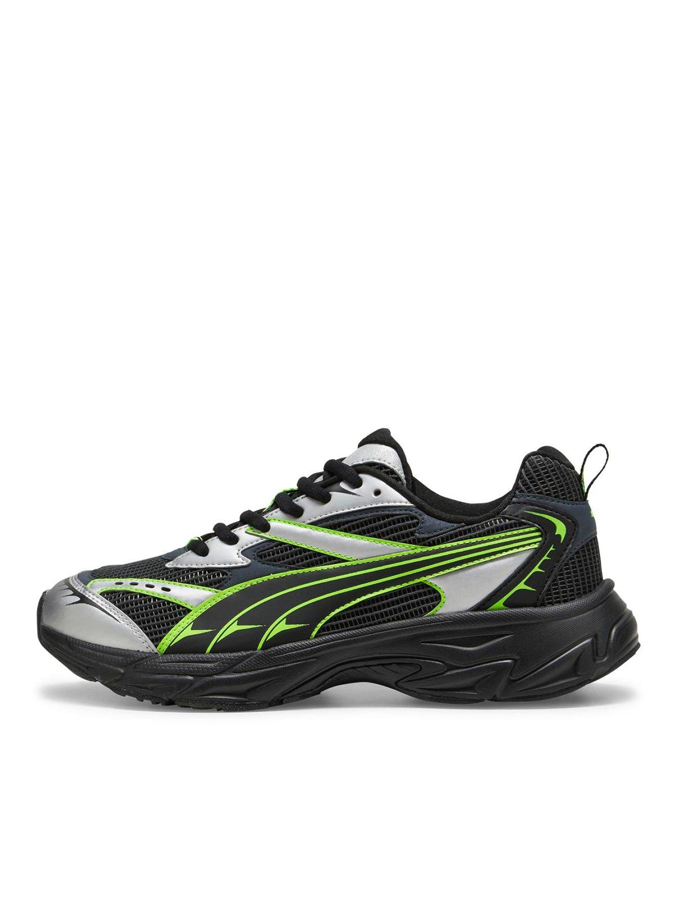 Puma Mens Morphic Athletic Trainers Black green Very