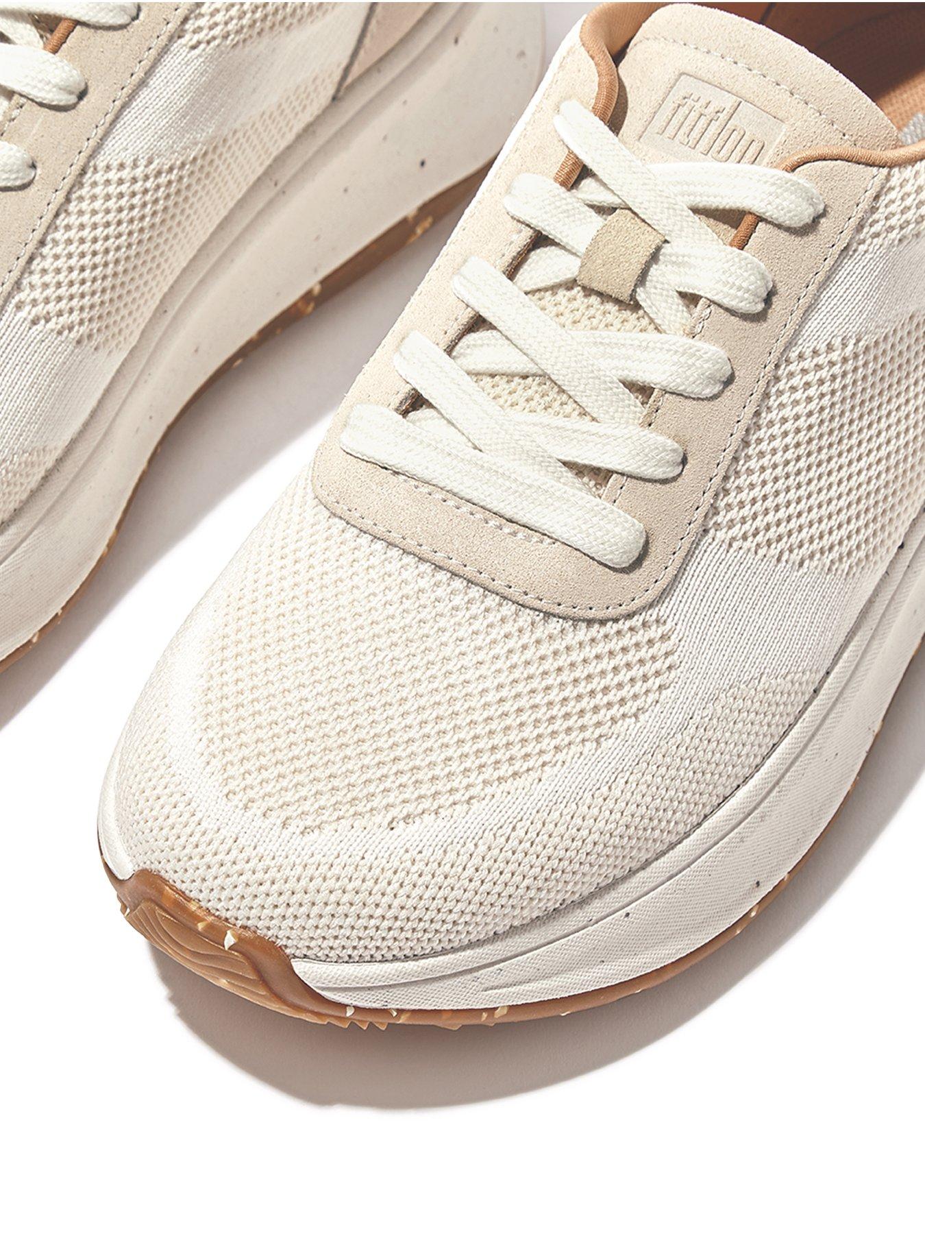 FitFlop F-mode E01 Knit Flatform Sneakers - Urban White | Very.co.uk