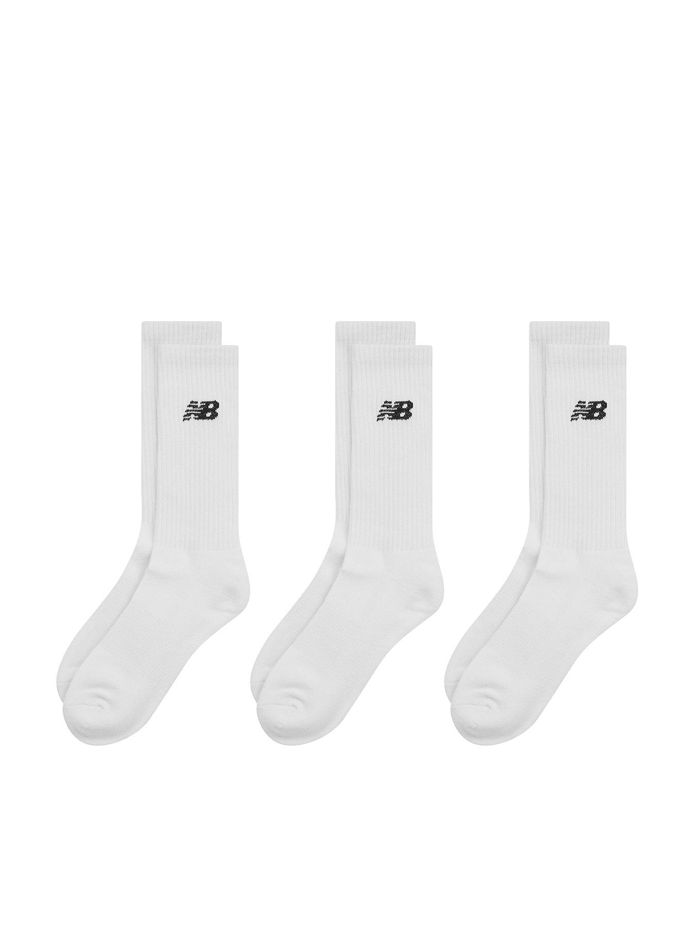 New Balance NB Everyday 3 Pack Crew Socks - White | Very.co.uk