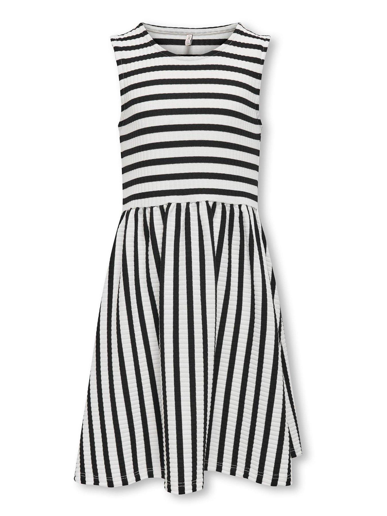 Black and white striped girls dress hotsell