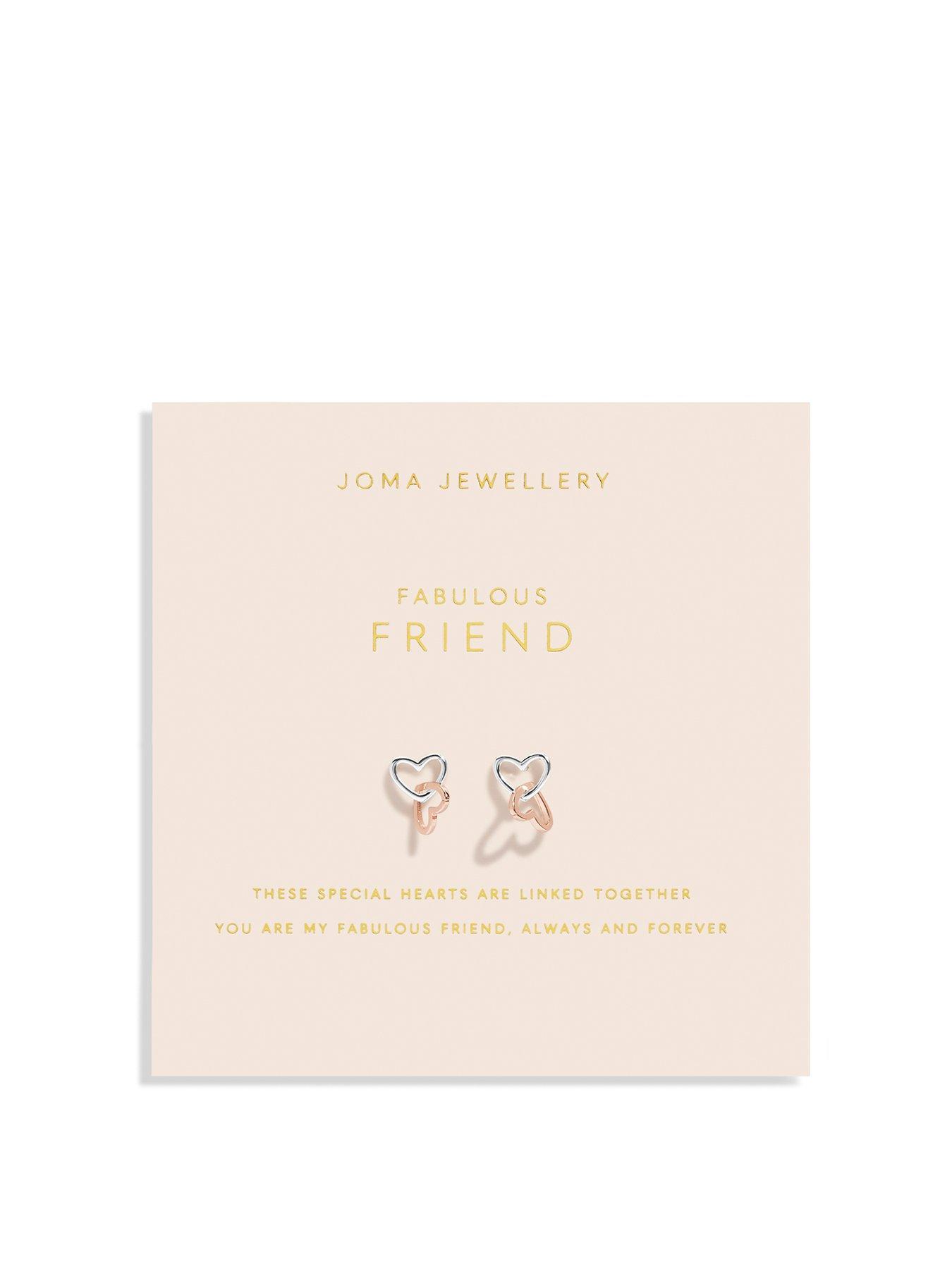 Product photograph of Joma Jewellery Forever Yours Fabulous Friend Earrings In Silver And Rose Gold Plating from very.co.uk