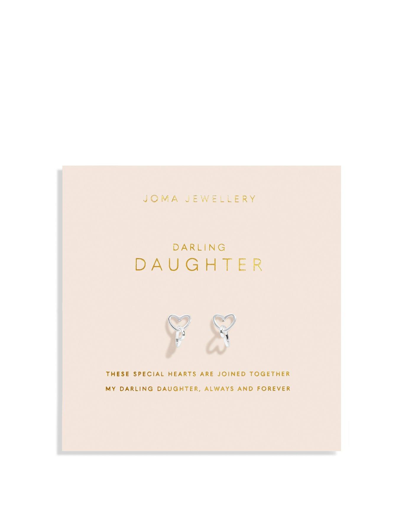 Product photograph of Joma Jewellery Forever Yours Darling Daughter Earrings In Silver Plating from very.co.uk