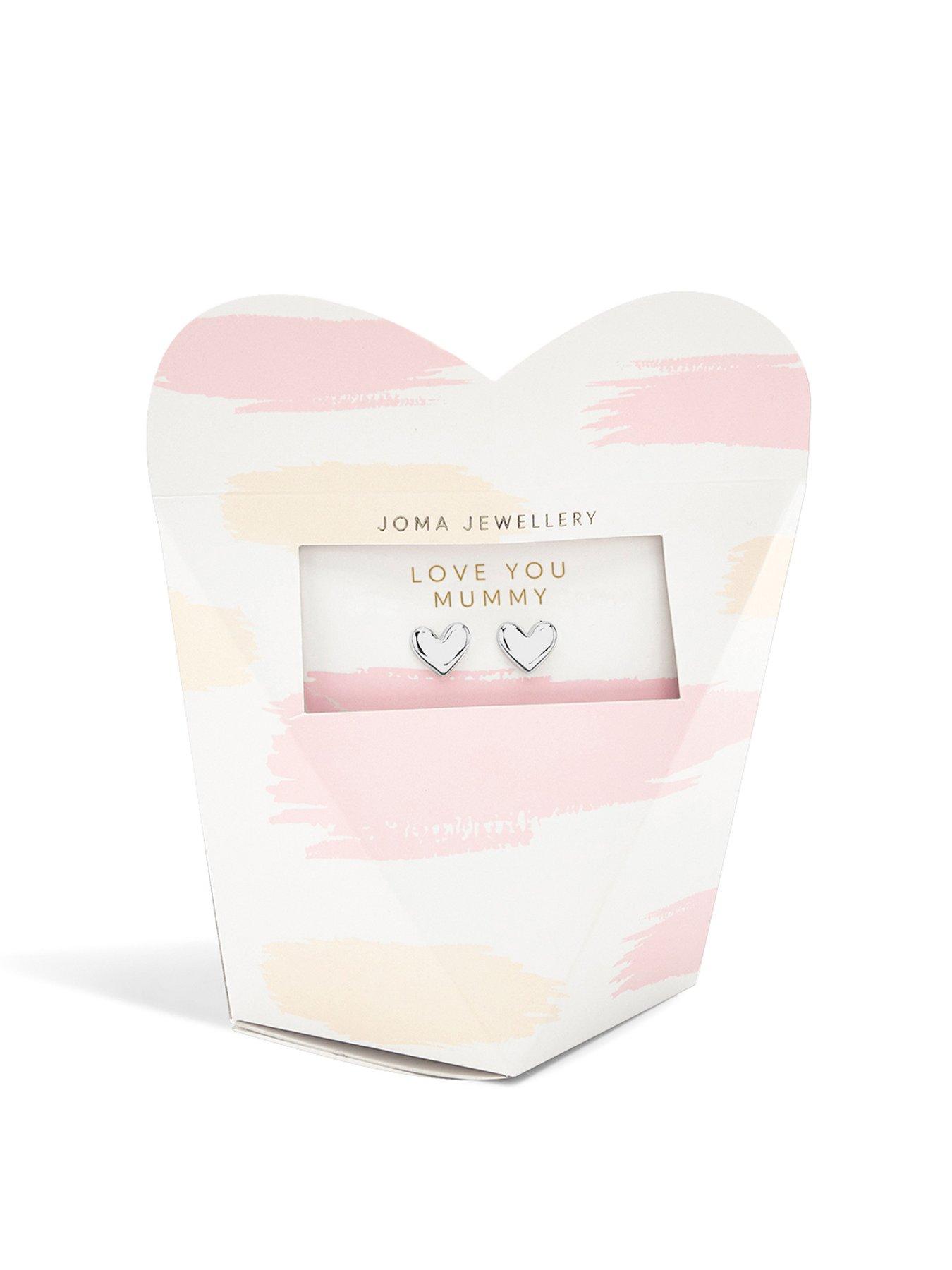 Product photograph of Joma Jewellery Mother S Day From The Heart Gift Box Love You Mummy Silver Earrings from very.co.uk
