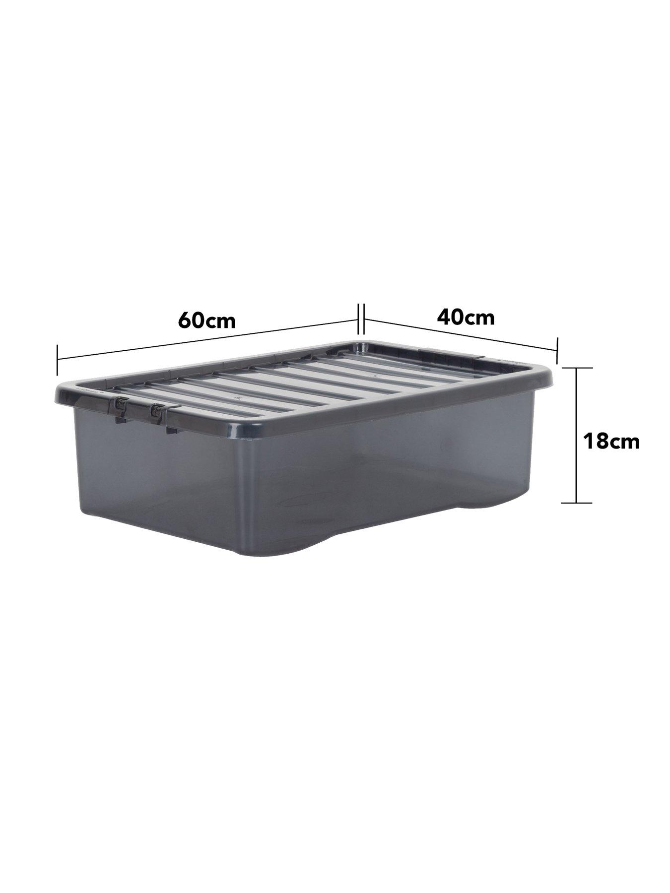 Image 6 of 6 of Wham Set of 3 Black Plastic Underbed Storage Boxes &ndash; 32 litres each