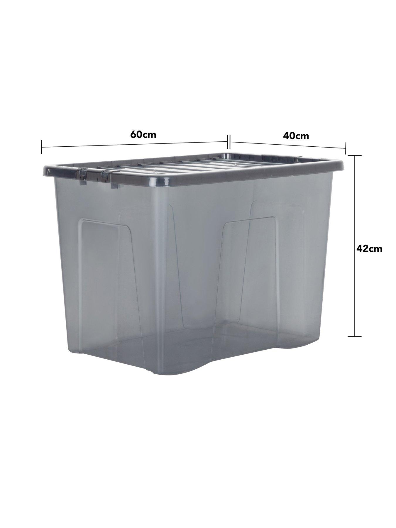 Image 5 of 5 of Wham Set of 3 Plastic Storage Boxes in Black &ndash; 80-litre capacity
