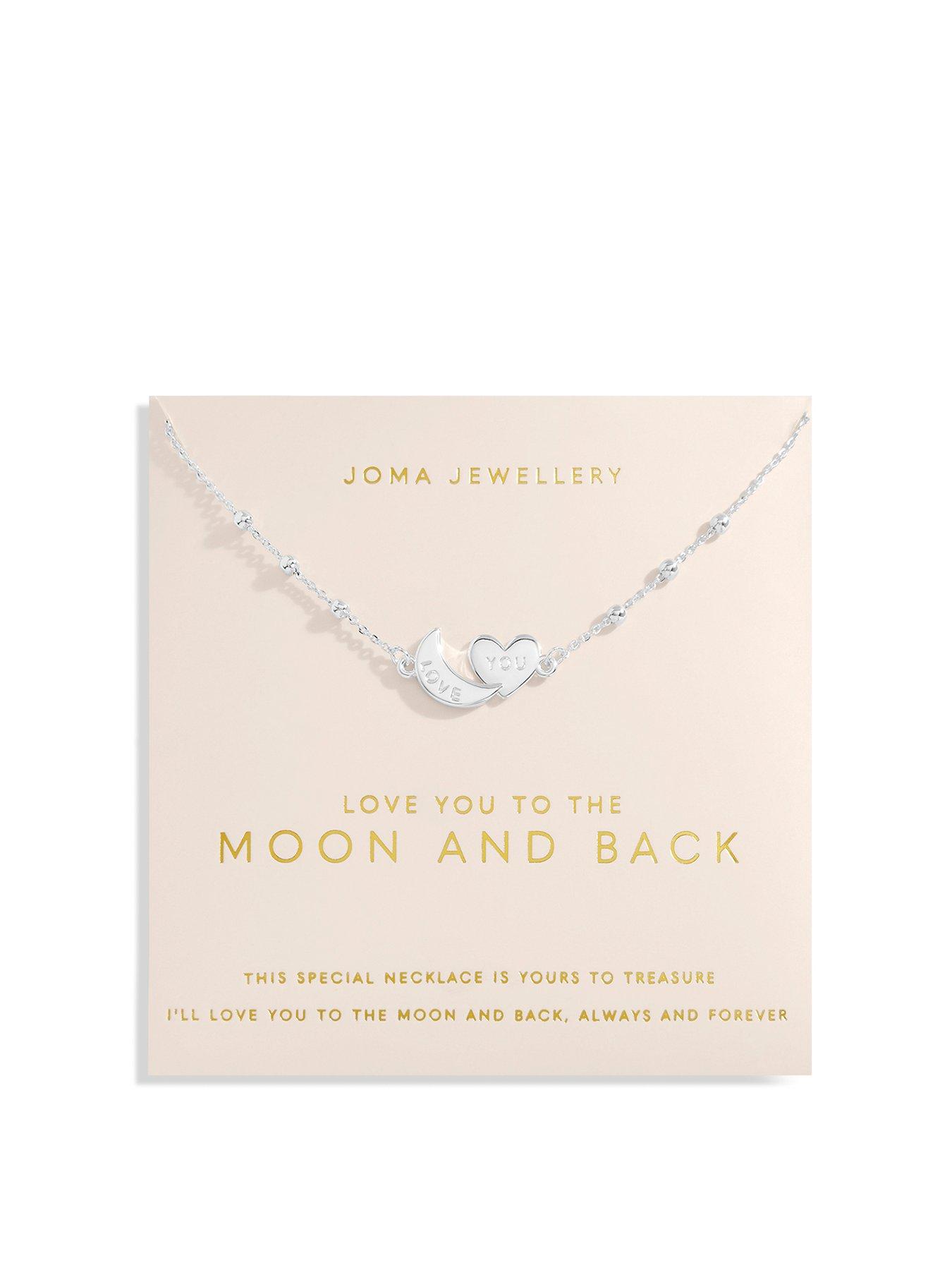 Product photograph of Joma Jewellery Forever Yours Love Collection Love You To The Moon And Back Silver Necklace 46cm 5cm Extender from very.co.uk