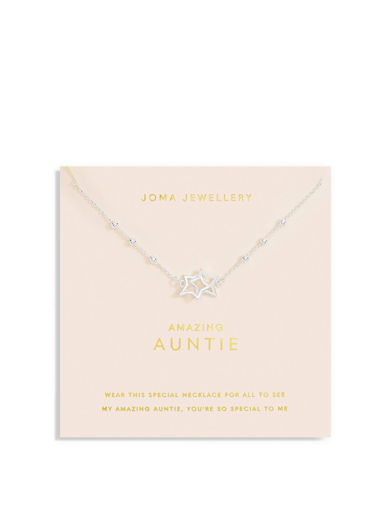 Product photograph of Joma Jewellery Forever Yours Amazing Auntie Necklace In Silver Plating from very.co.uk