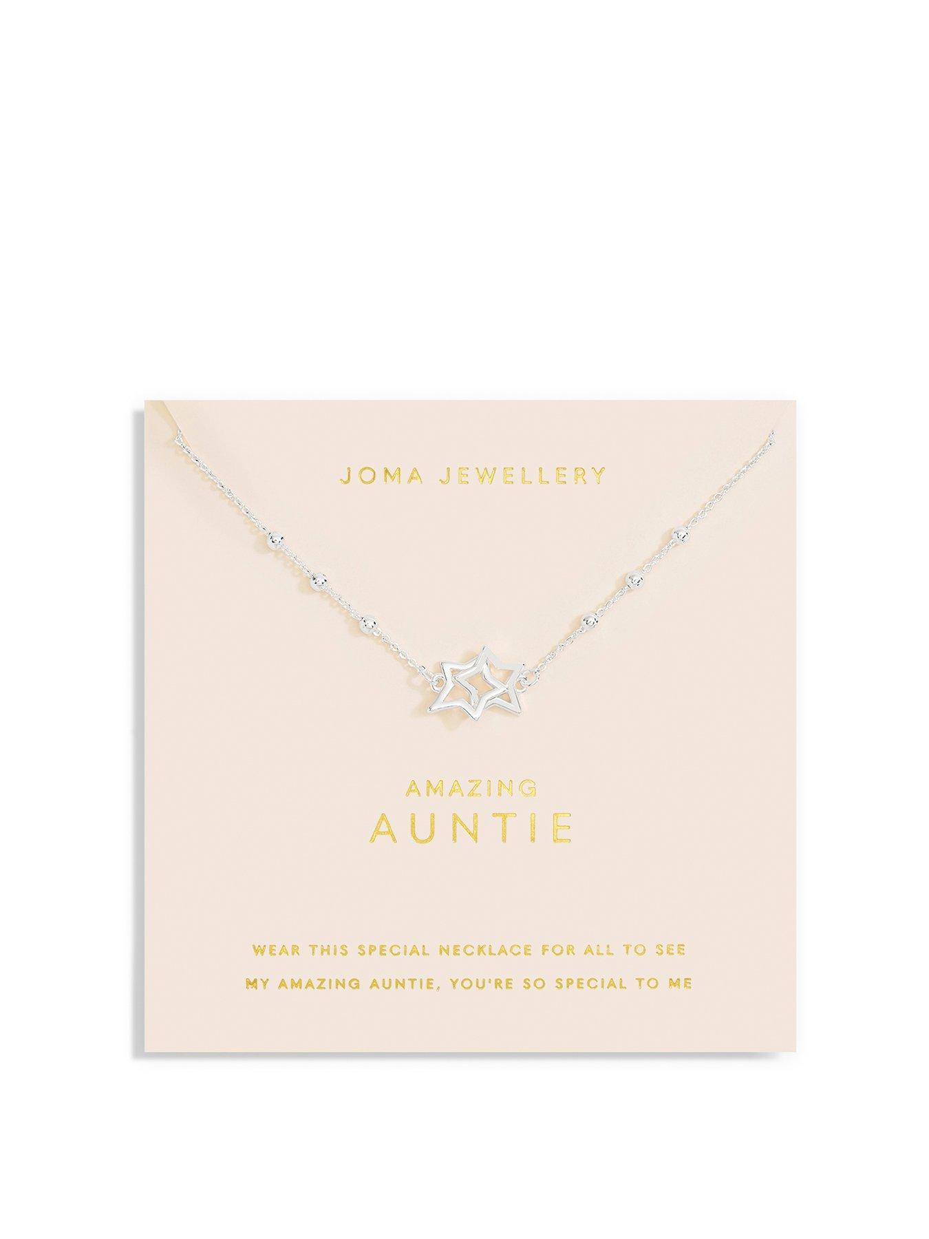 Joma Jewellery Forever Yours Amazing Auntie Necklace In Silver Plating