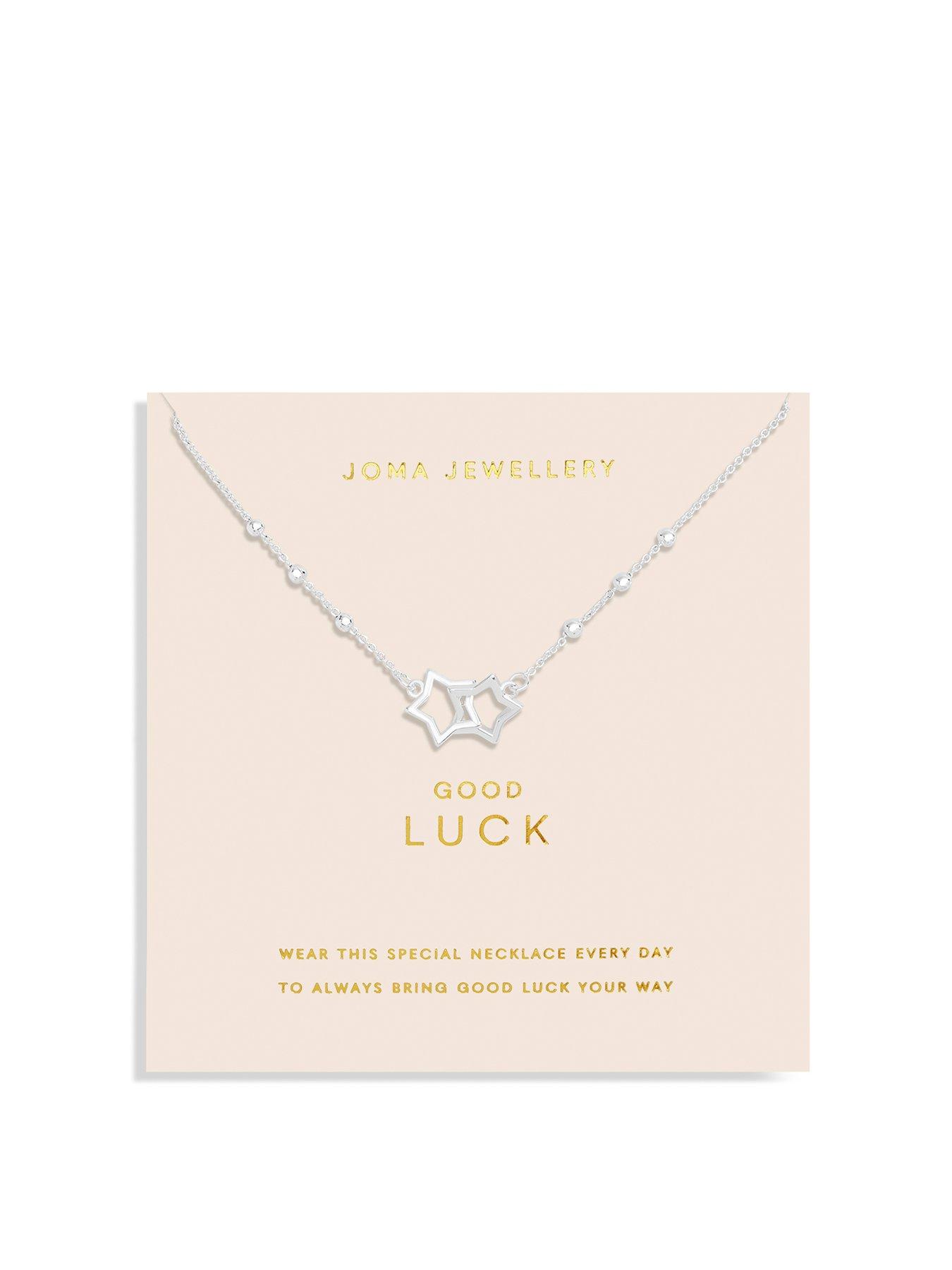 Product photograph of Joma Jewellery Forever Yours Necklace Good Luck Silver Necklace 46cm 5cm Extender from very.co.uk