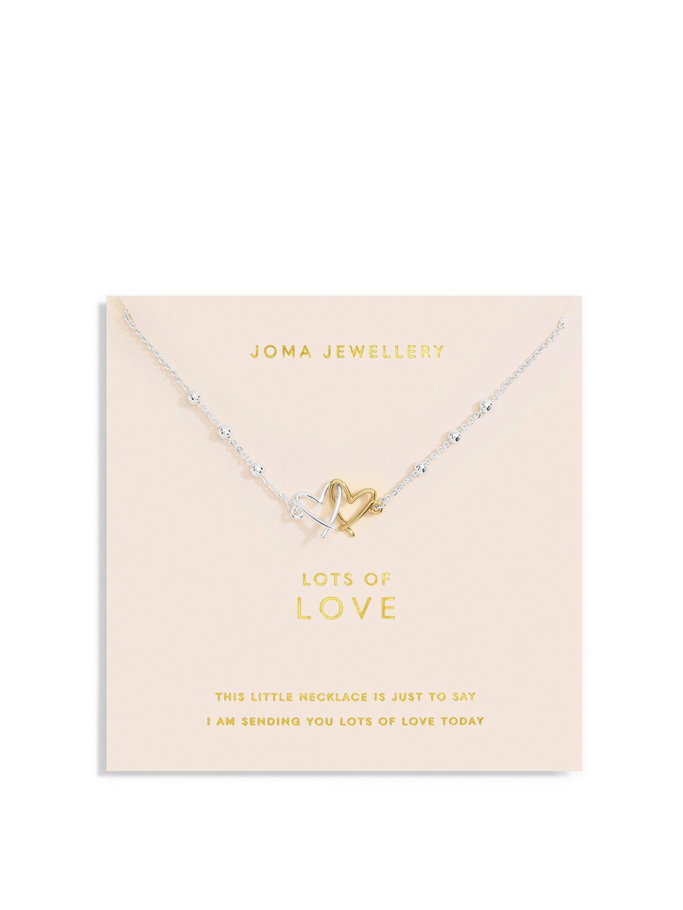 Product photograph of Joma Jewellery Forever Yours Necklace Lots Of Love Silver And Gold Necklace 46cm 5cm Extender from very.co.uk