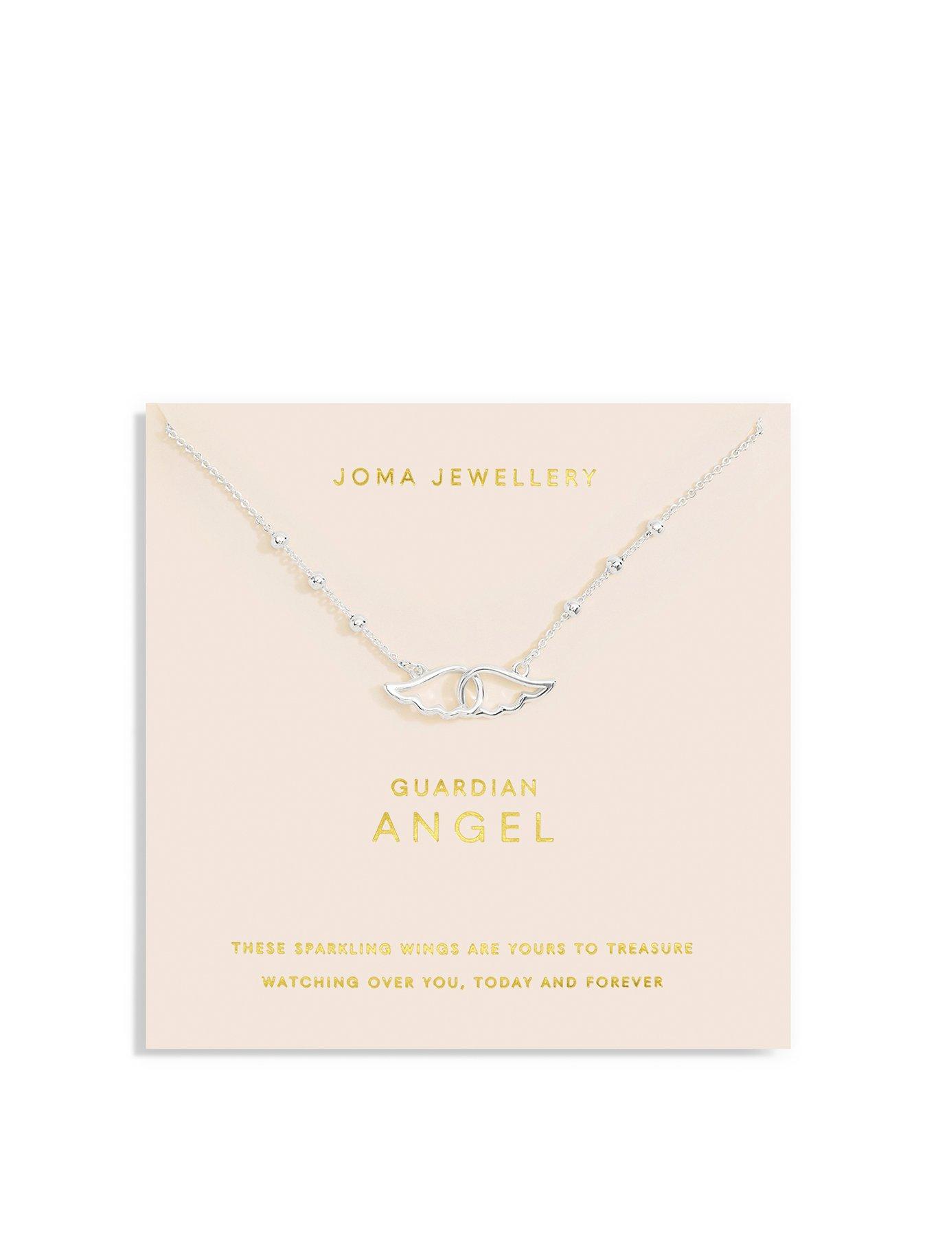 Product photograph of Joma Jewellery Forever Yours Guardian Angel Necklace In Silver Plating from very.co.uk