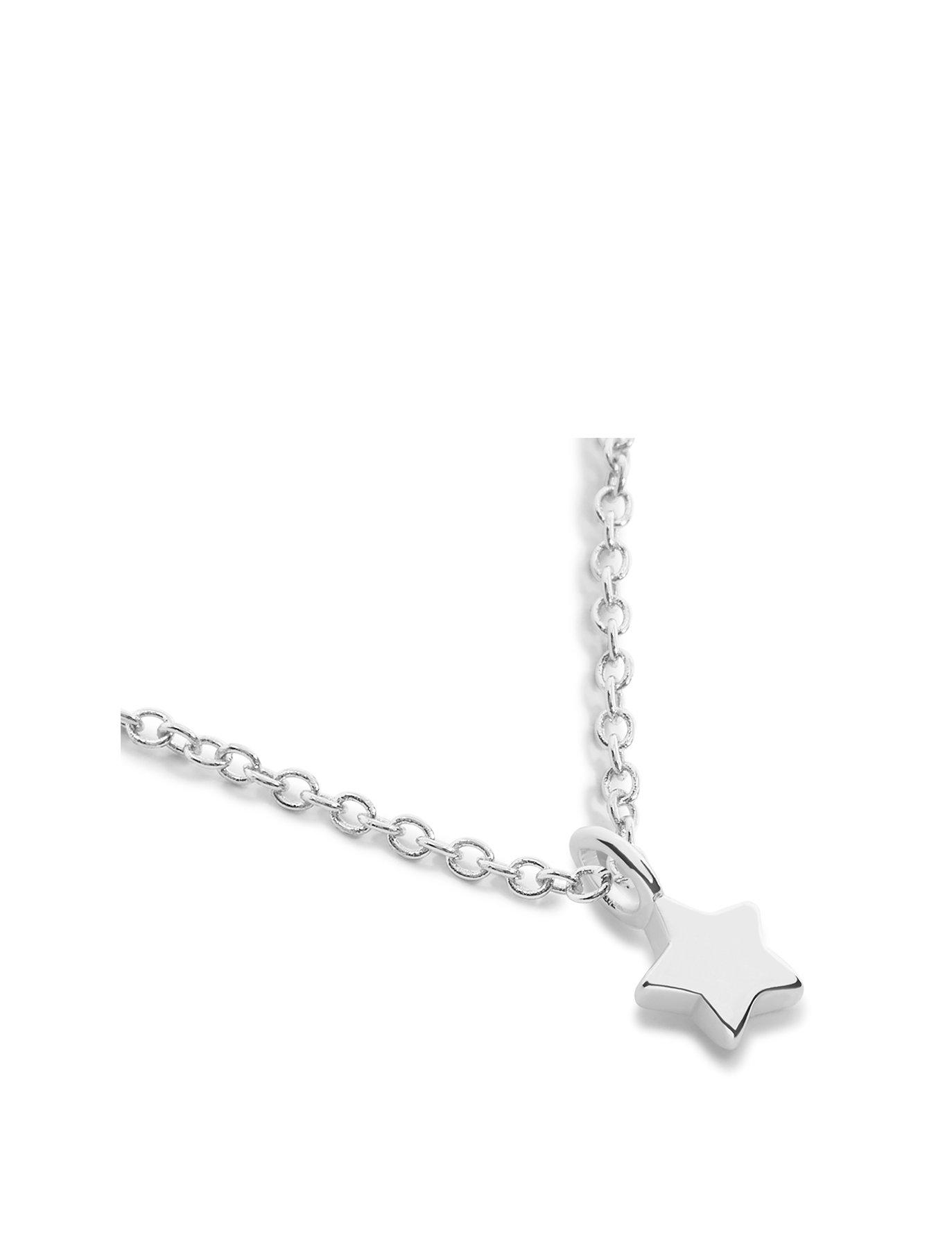 Product photograph of Joma Jewellery Mini Charms Star Silver Necklace 46cm 5cm Extender from very.co.uk