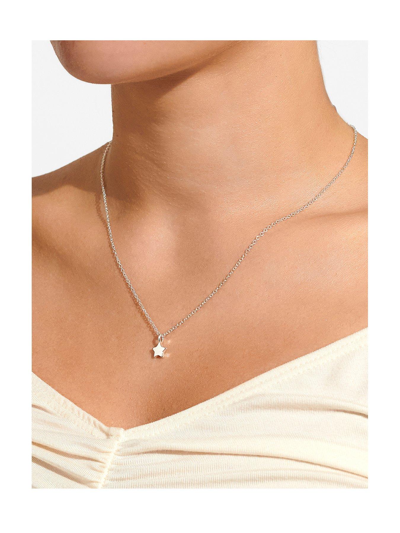 Product photograph of Joma Jewellery Mini Charms Star Necklace In Silver Plating from very.co.uk