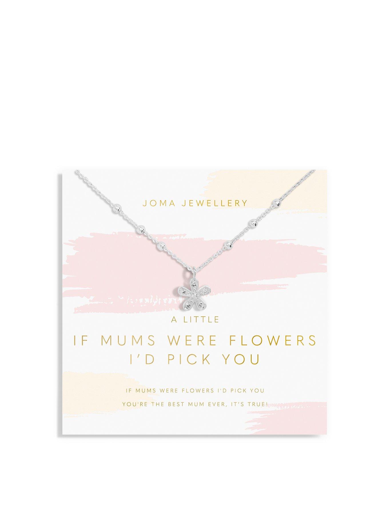 Product photograph of Joma Jewellery Mother S Day A Little Necklace If Mum S Were Flowers I D Pick You Silver Necklace 46cm 5cm Extender from very.co.uk